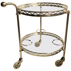 Bar Cart in Brass and Glass Vintage Brass Side Table