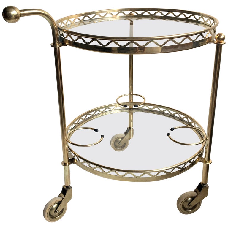 Bar Cart in Brass and Glass Vintage Brass Side Table For ...