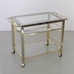 Bar Cart in Chrome and Brass in the Style of Willy Rizzo