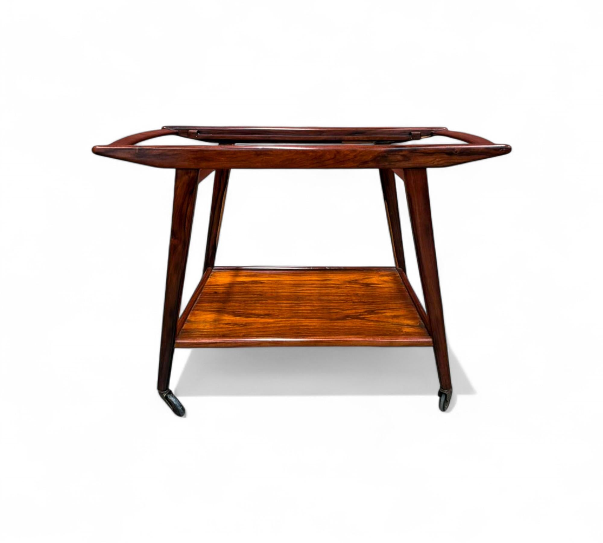 20th Century Bar Cart in Hardwood, Geraldo de Barros for Unilabor, 1950s For Sale