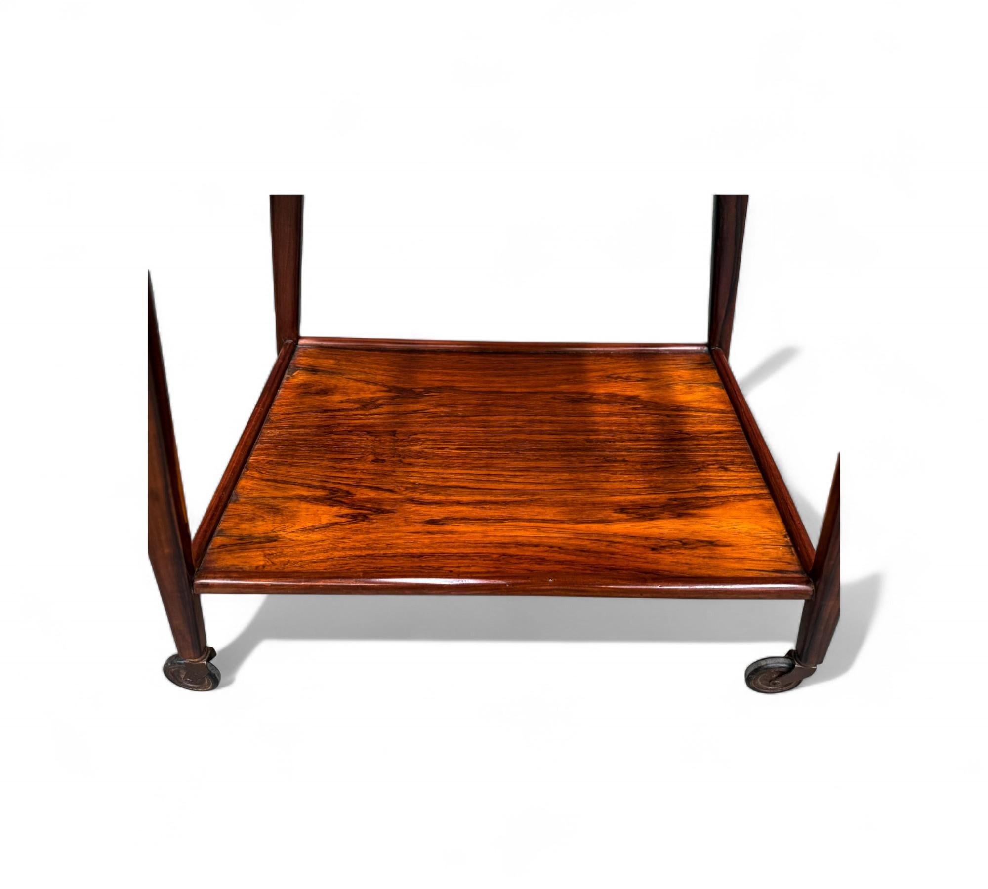 Bar Cart in Hardwood, Geraldo de Barros for Unilabor, 1950s For Sale 1