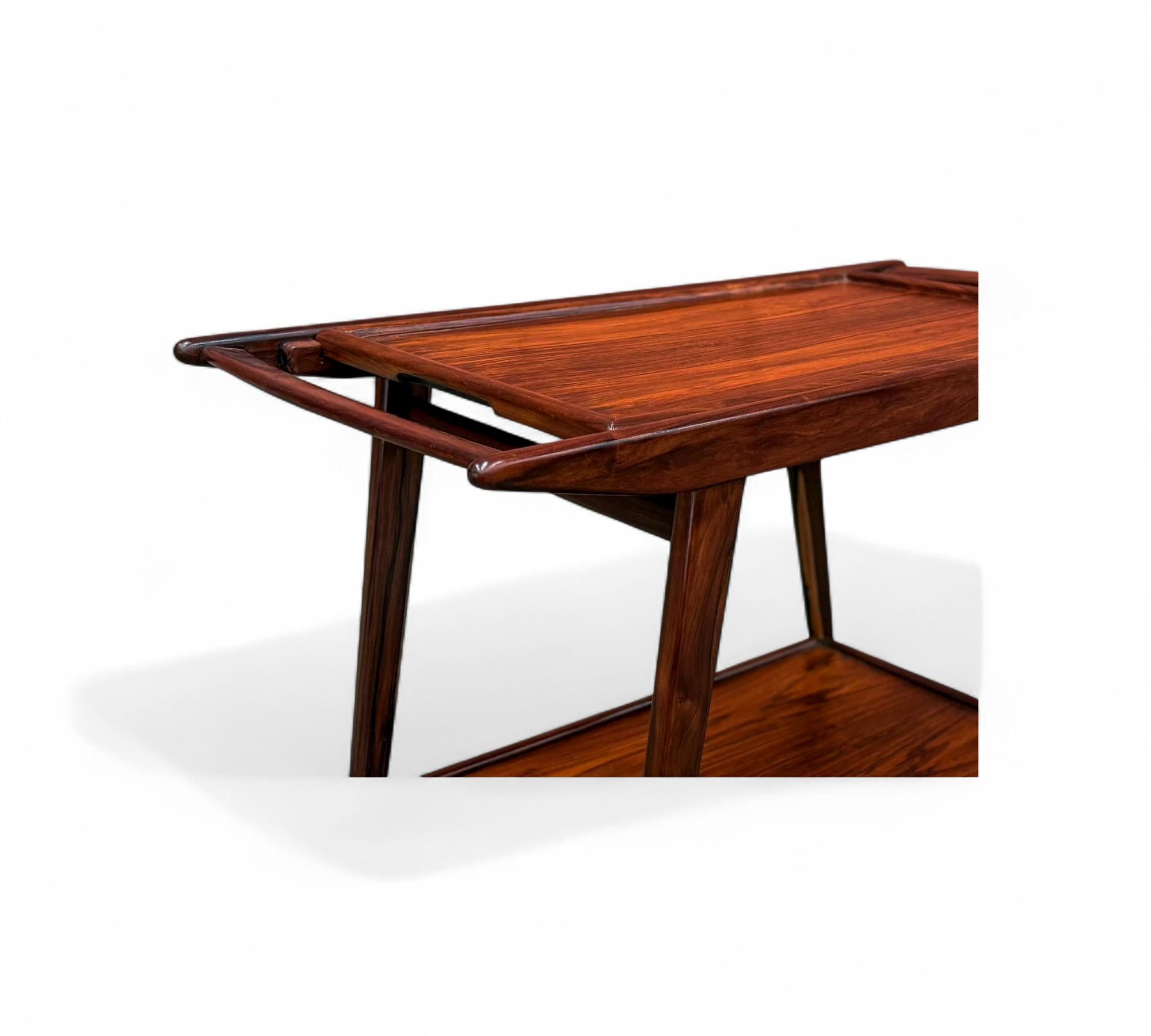 Bar Cart in Hardwood, Geraldo de Barros for Unilabor, 1950s For Sale 2