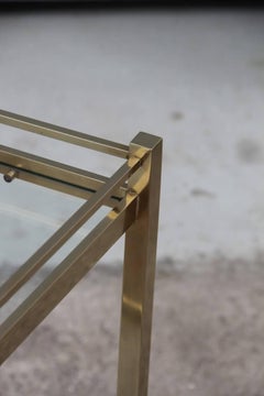 Bar Cart in Italian Design 1970s Brass with Wheels