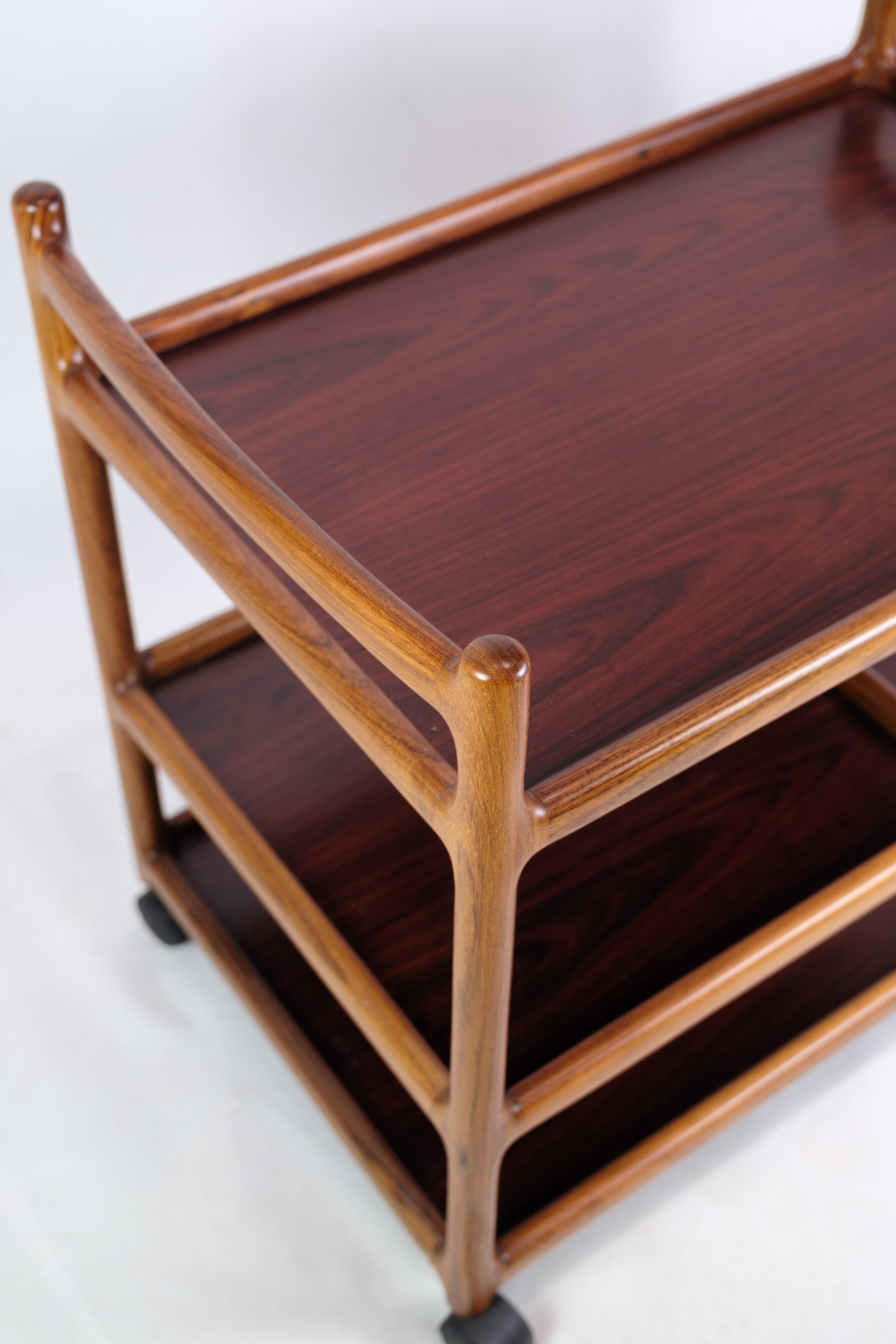 Mid-Century Modern Bar cart In Rosewood, Designed By Johannes Andersen From 1960s For Sale