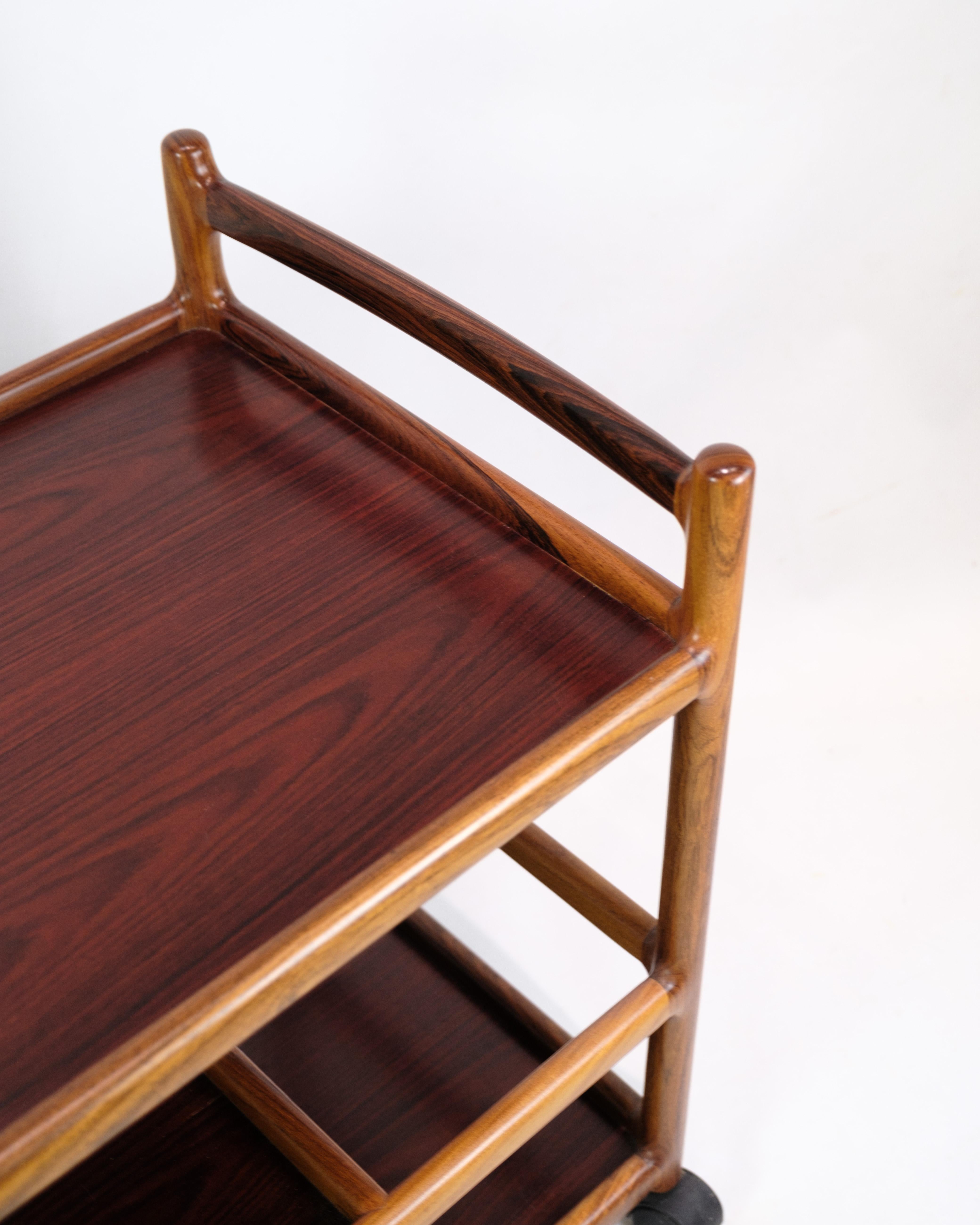 Danish Bar cart In Rosewood, Designed By Johannes Andersen From 1960s For Sale