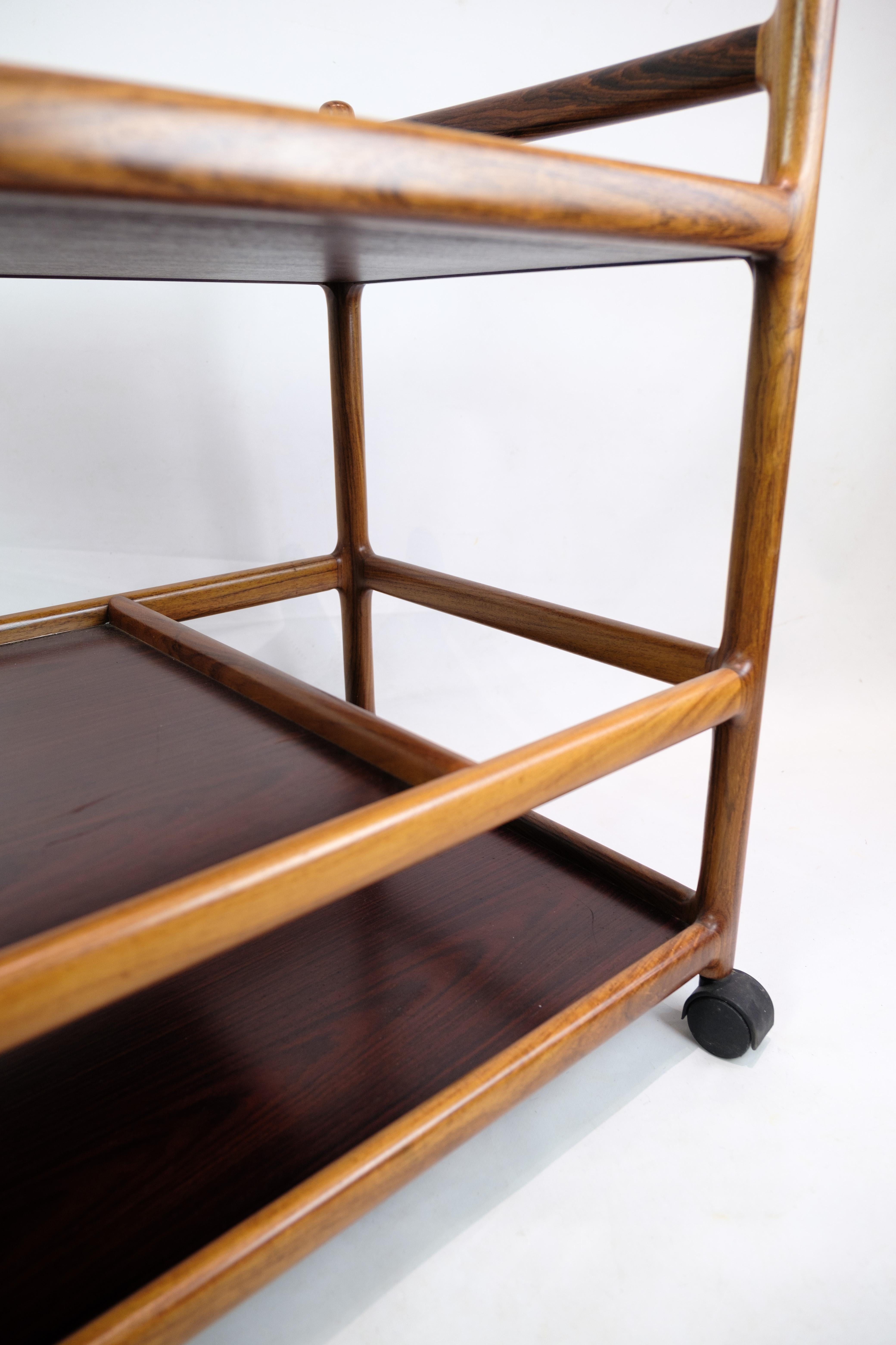 Mid-20th Century Bar cart In Rosewood, Designed By Johannes Andersen From 1960s For Sale