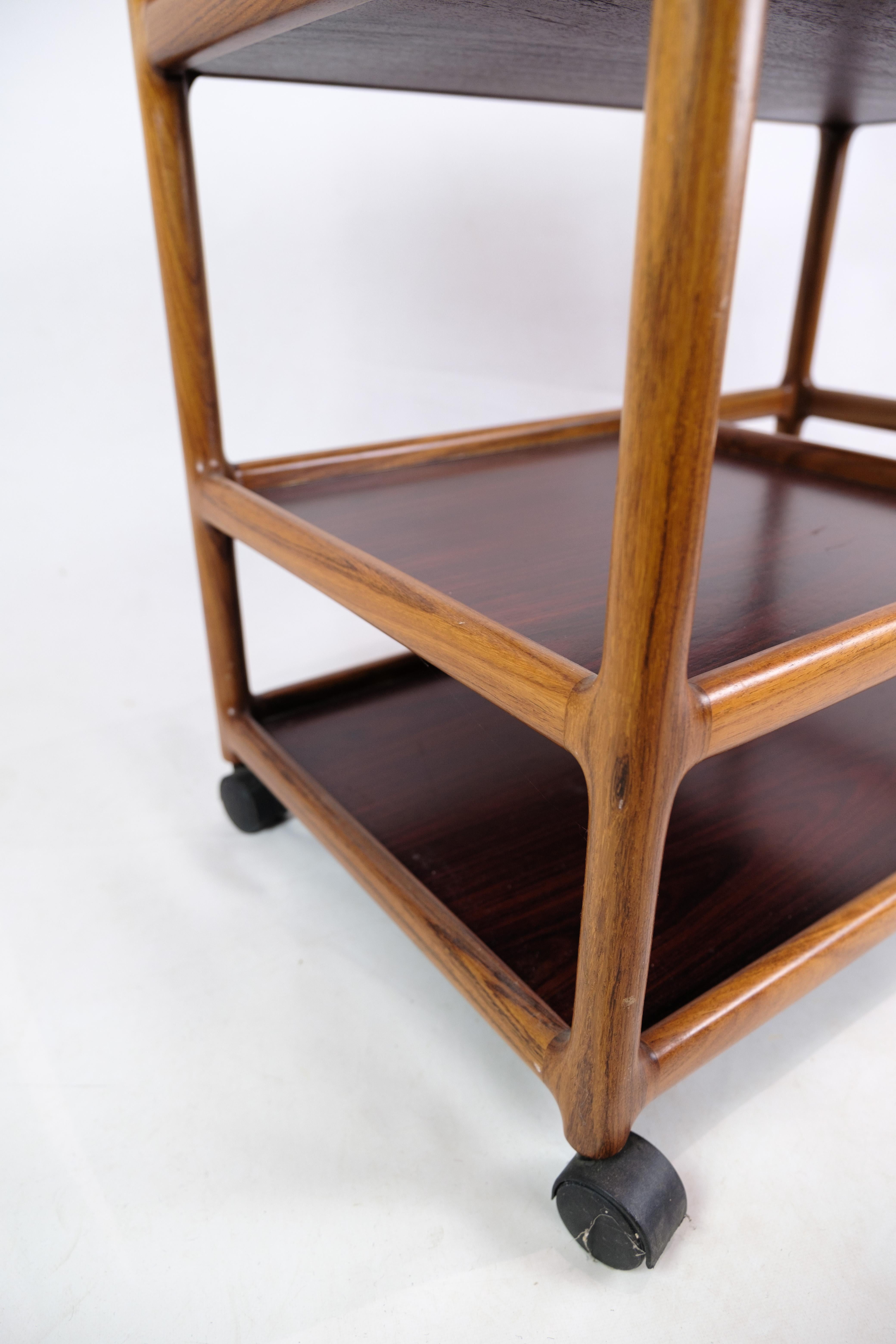 Bar cart In Rosewood, Designed By Johannes Andersen From 1960s For Sale 1
