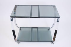 Bar Cart in the Manner of Michel Boyer Space Age Design France 1960s Chromium