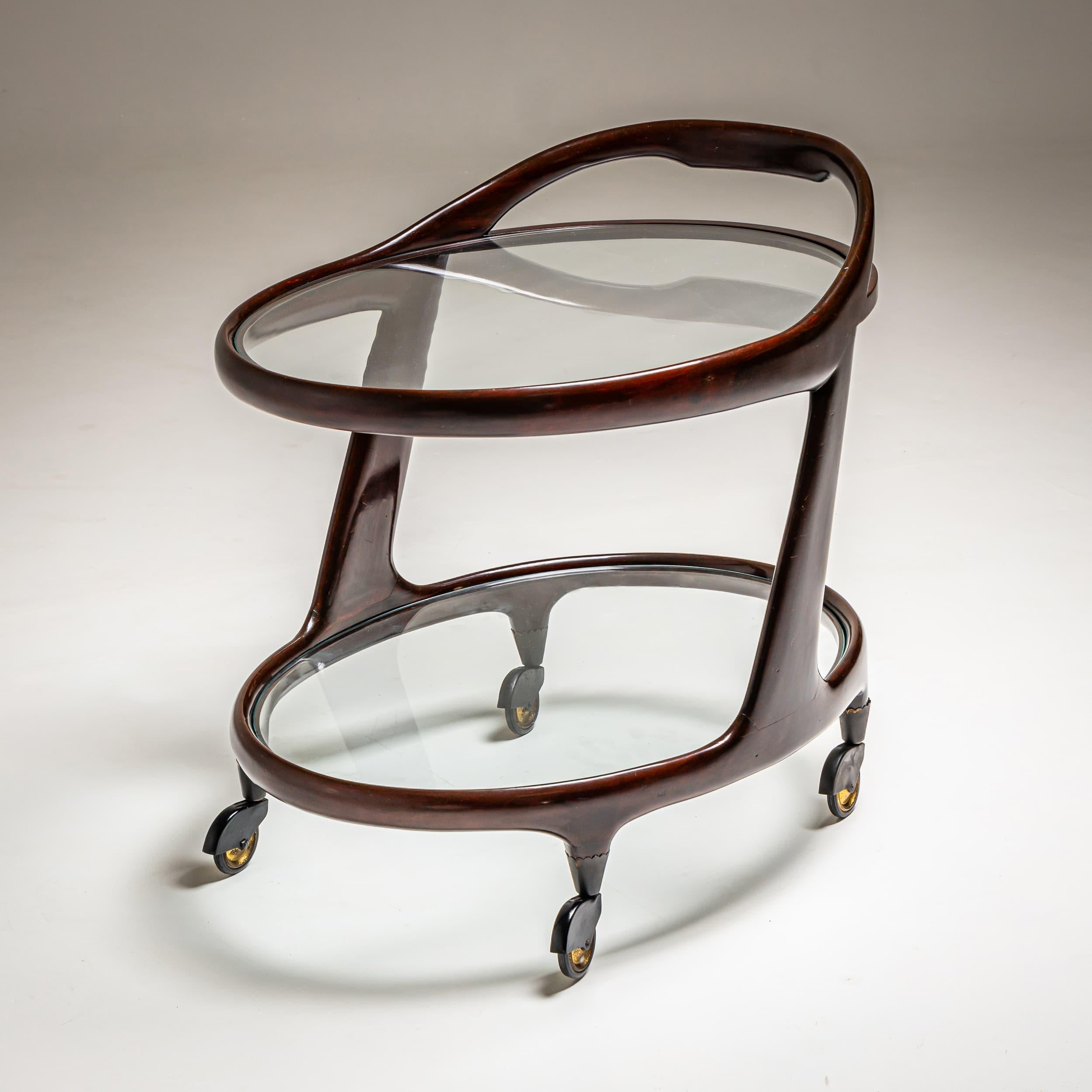 Mid-Century moderno Carrello da bar nello stile di Cesare Lacca, Italia, anni '50 in vendita