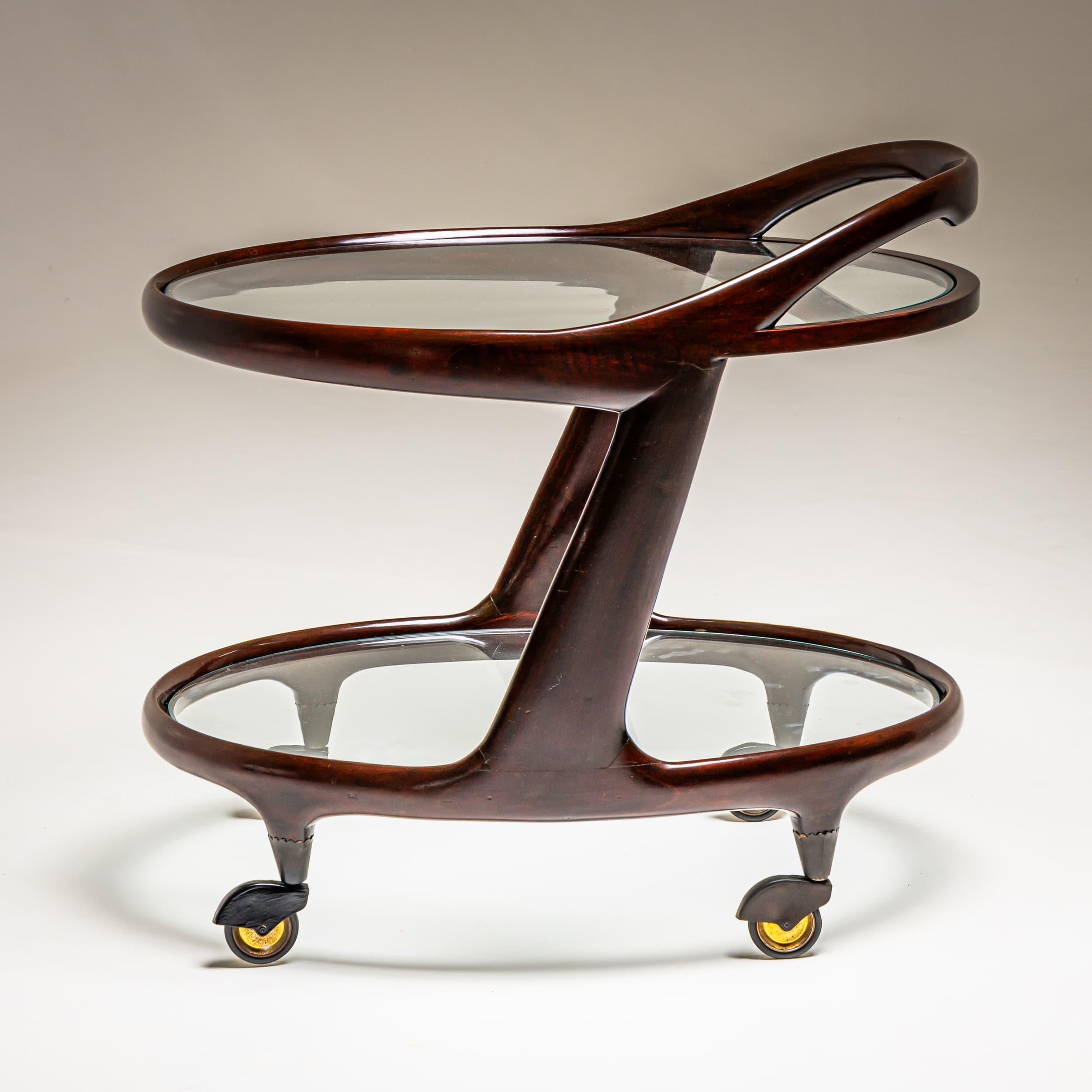 Italiano Carrello da bar nello stile di Cesare Lacca, Italia, anni '50 in vendita