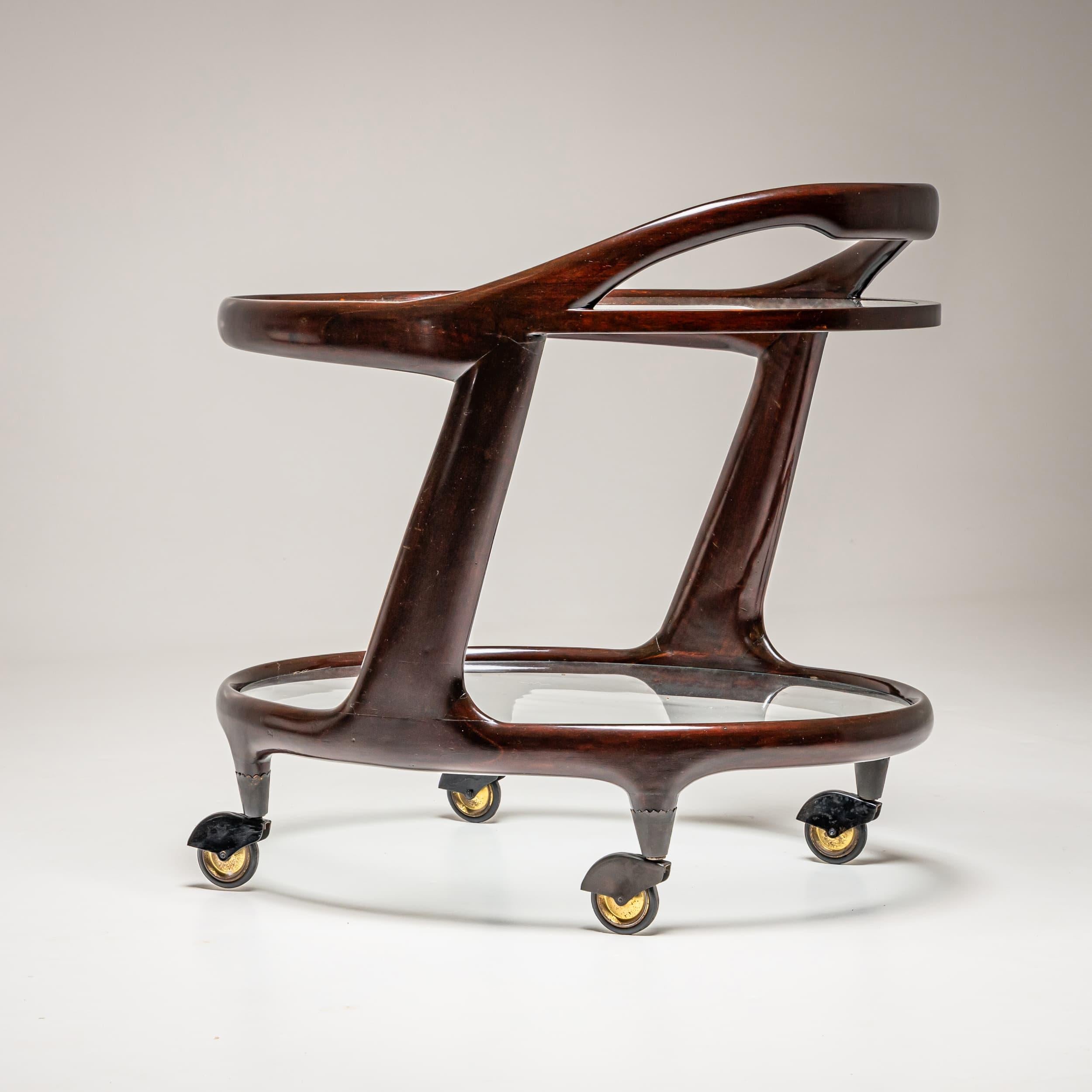 Carrello da bar nello stile di Cesare Lacca, Italia, anni '50 In condizioni buone in vendita a Greding, DE