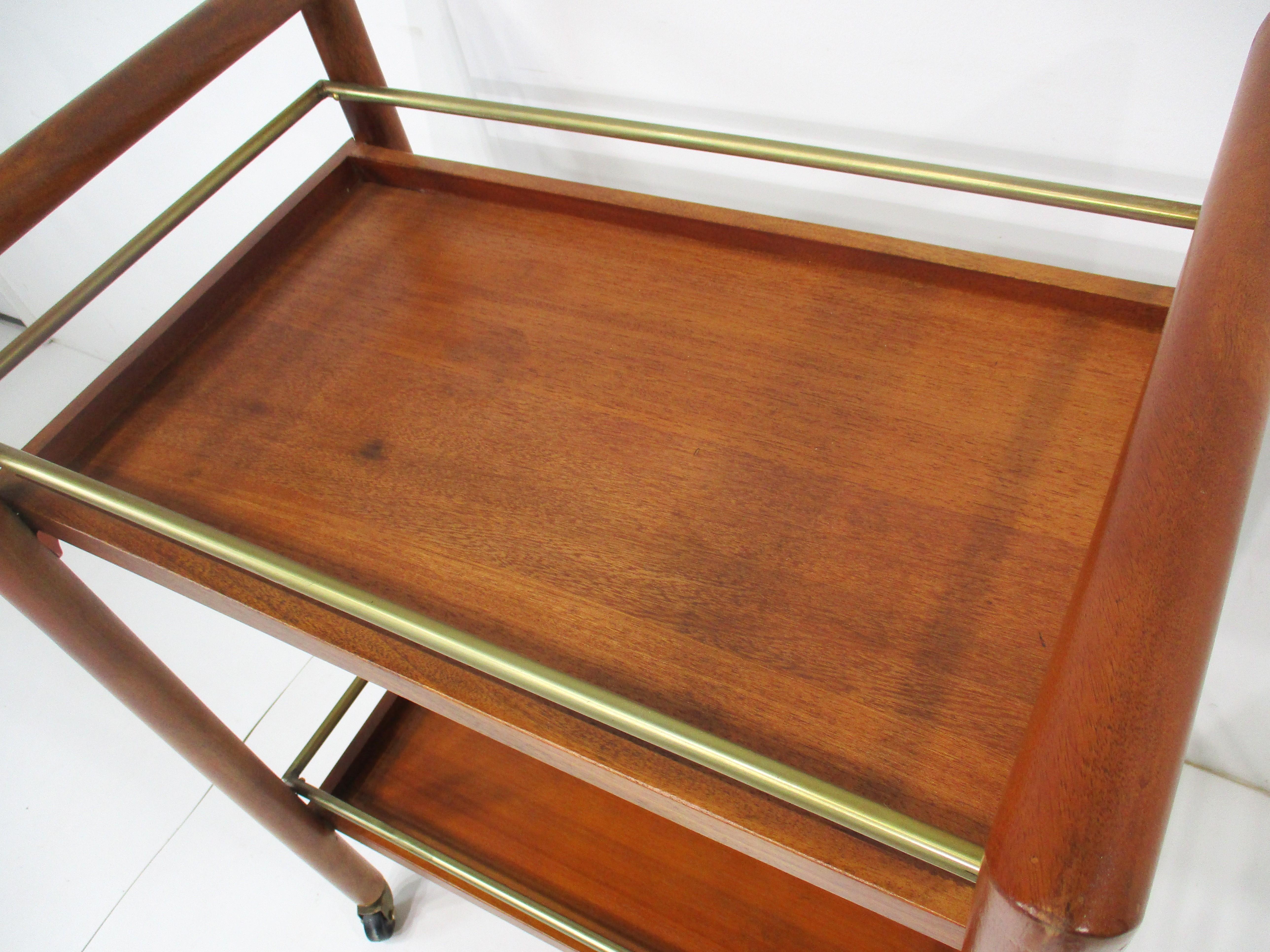 Bar Cart in the style of Widdicomb and T.H. Robs- John Gibbings In Good Condition In Cincinnati, OH