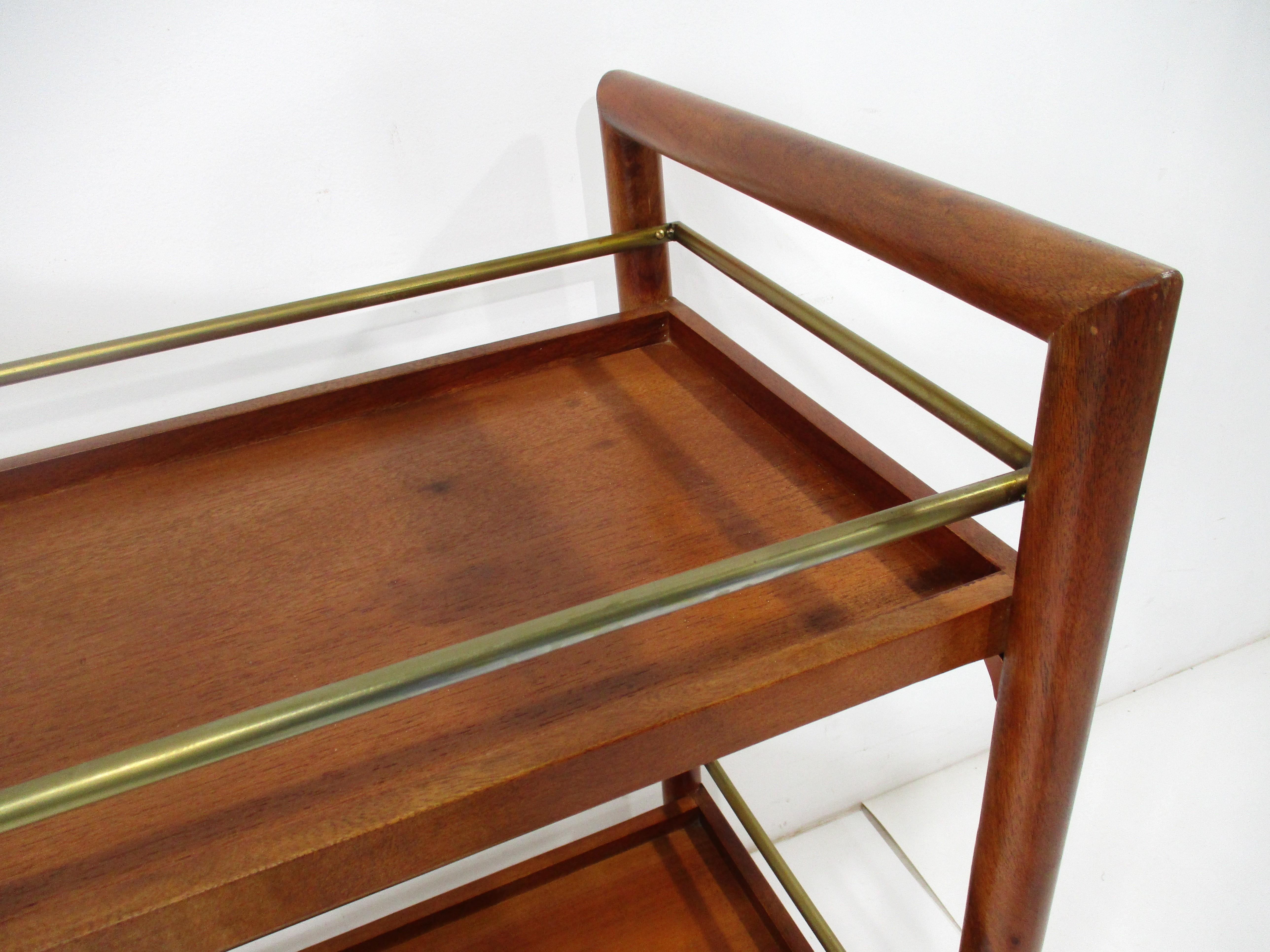 Brass Bar Cart in the style of Widdicomb and T.H. Robs- John Gibbings