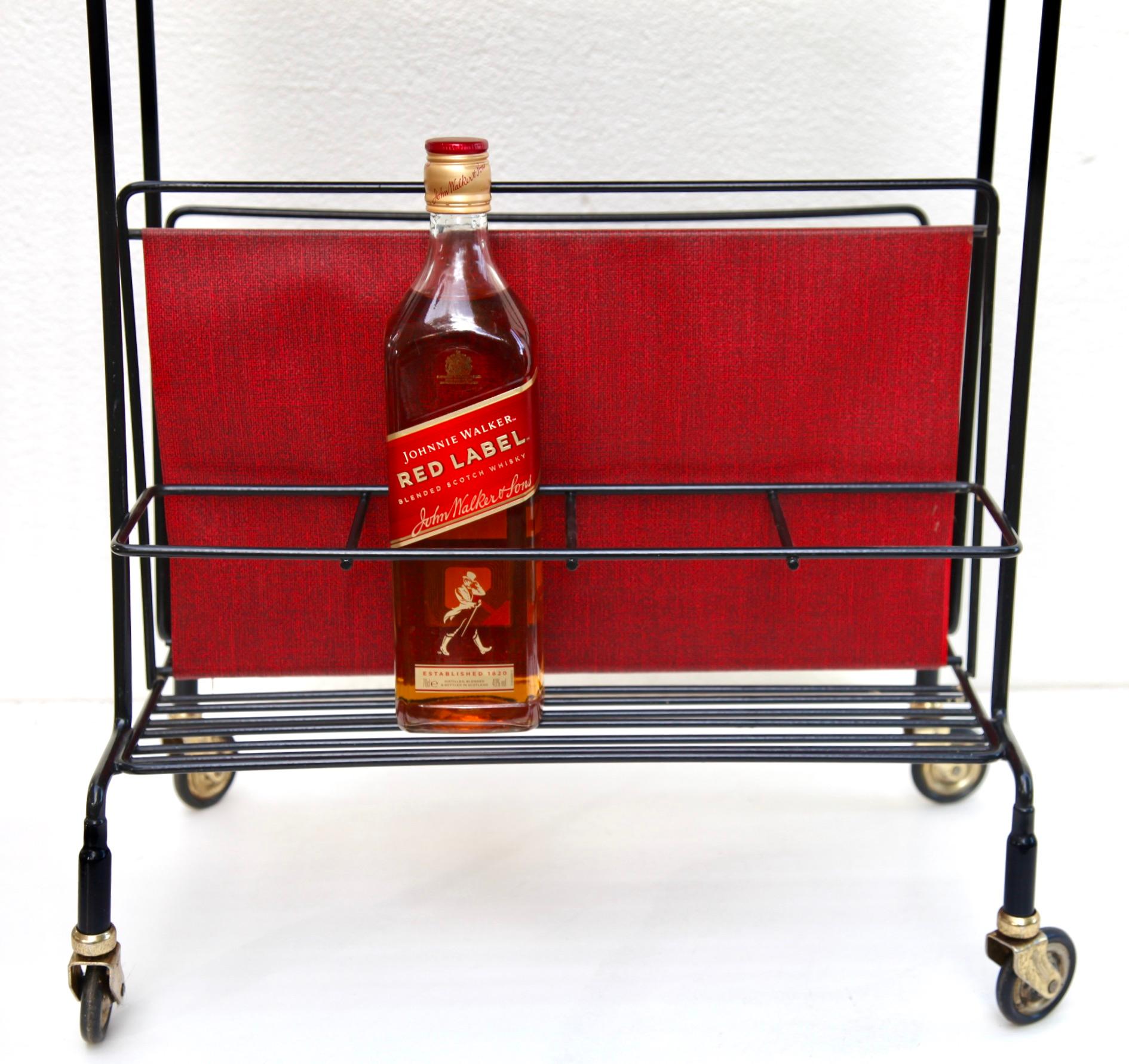 Hand-Crafted Bar Cart / Magazine Holder by Paul Nagel for JIE Gantofta, Germany, 1960s For Sale