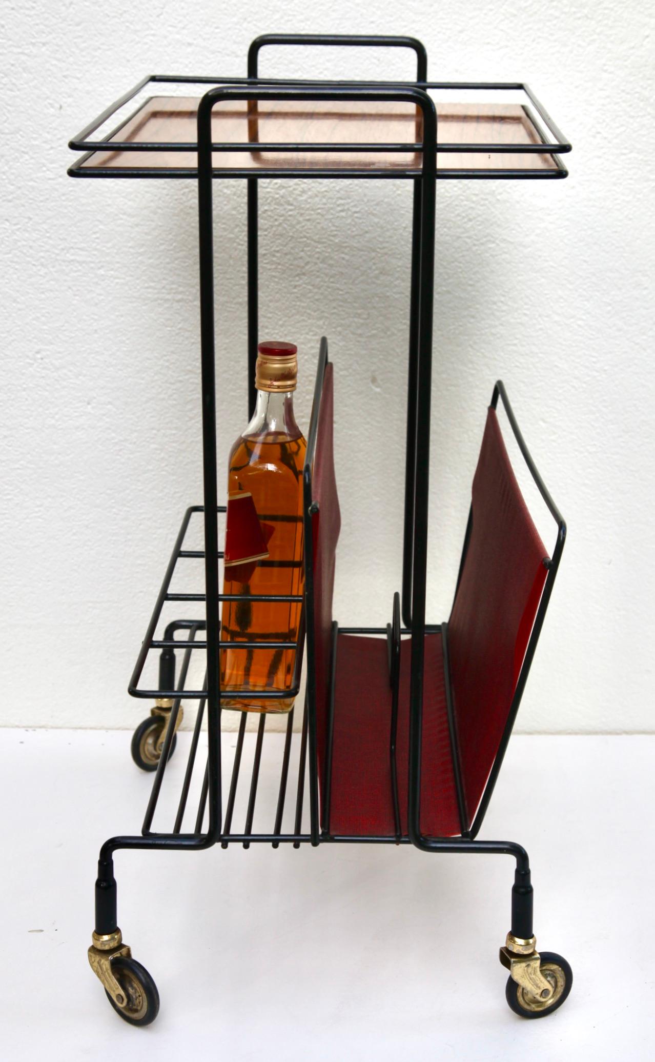 Bar Cart / Magazine Holder by Paul Nagel for JIE Gantofta, Germany, 1960s In Good Condition For Sale In Verviers, BE