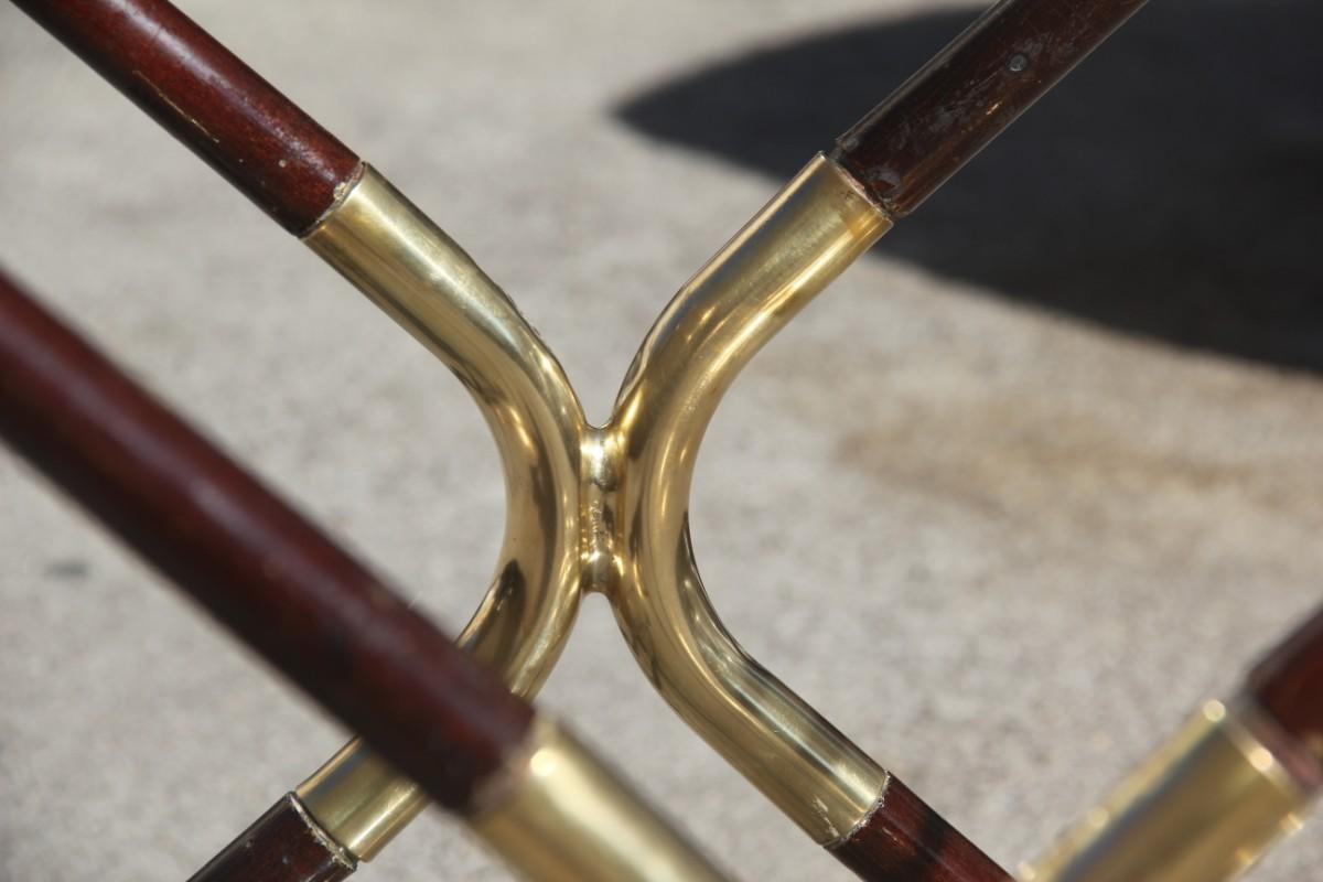 Bar Cart Mid-Century Modern Italian Design Brass Wood Glass Gold Design, 1950 10