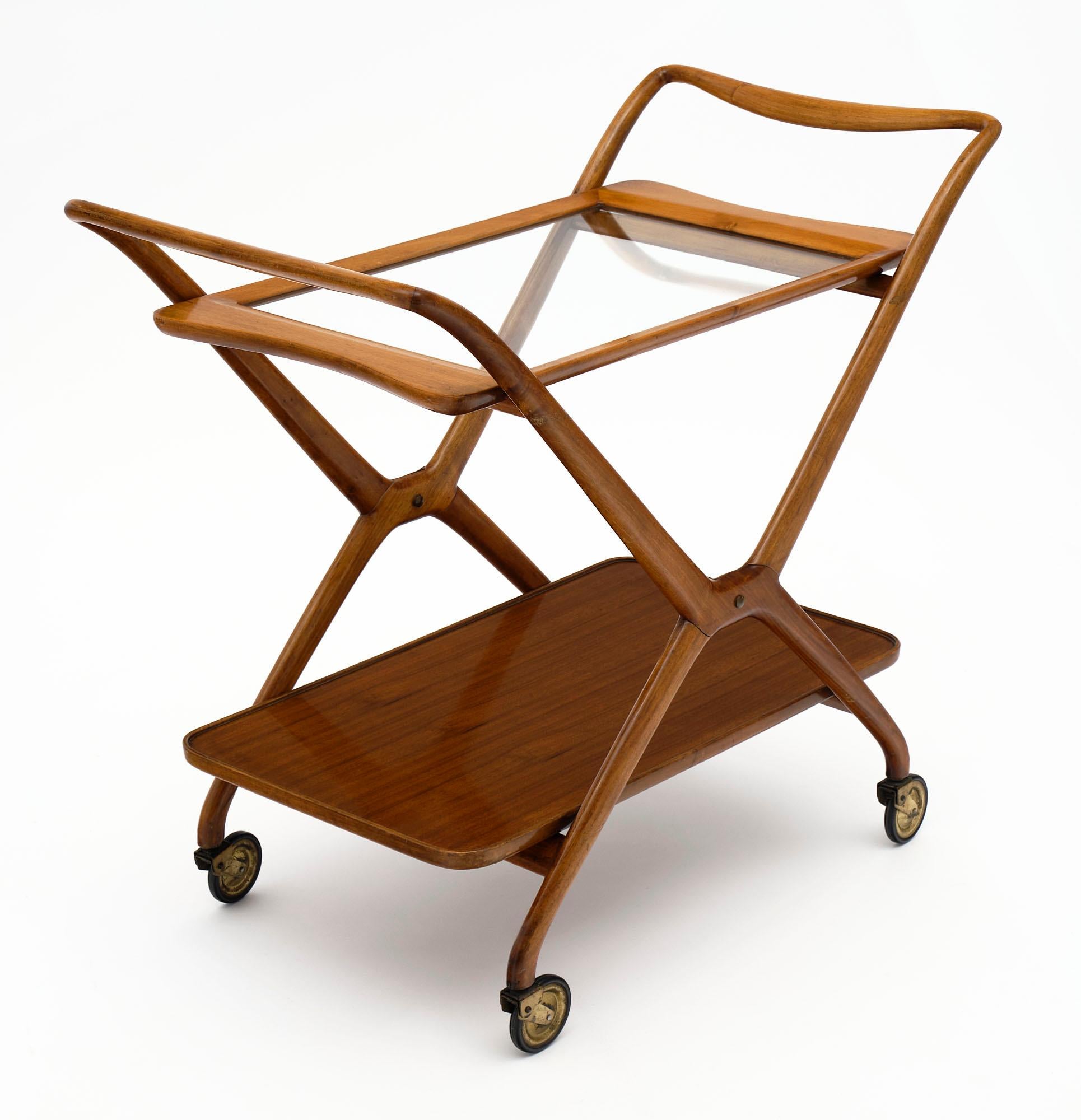 Glass Bar Cart Model 67 by Angelo De Baggis For Sale