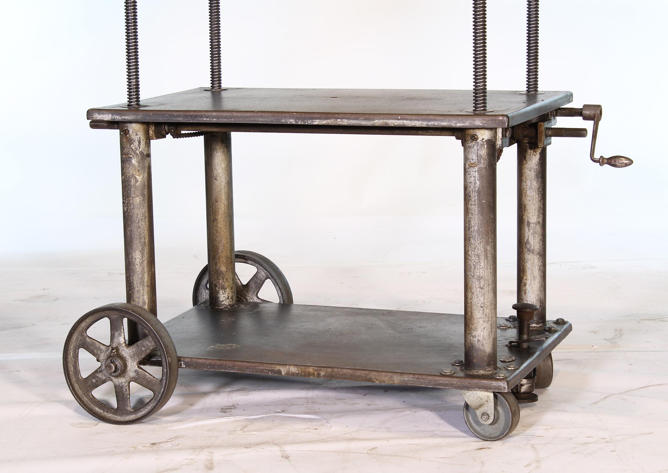 vintage industrial rolling cart