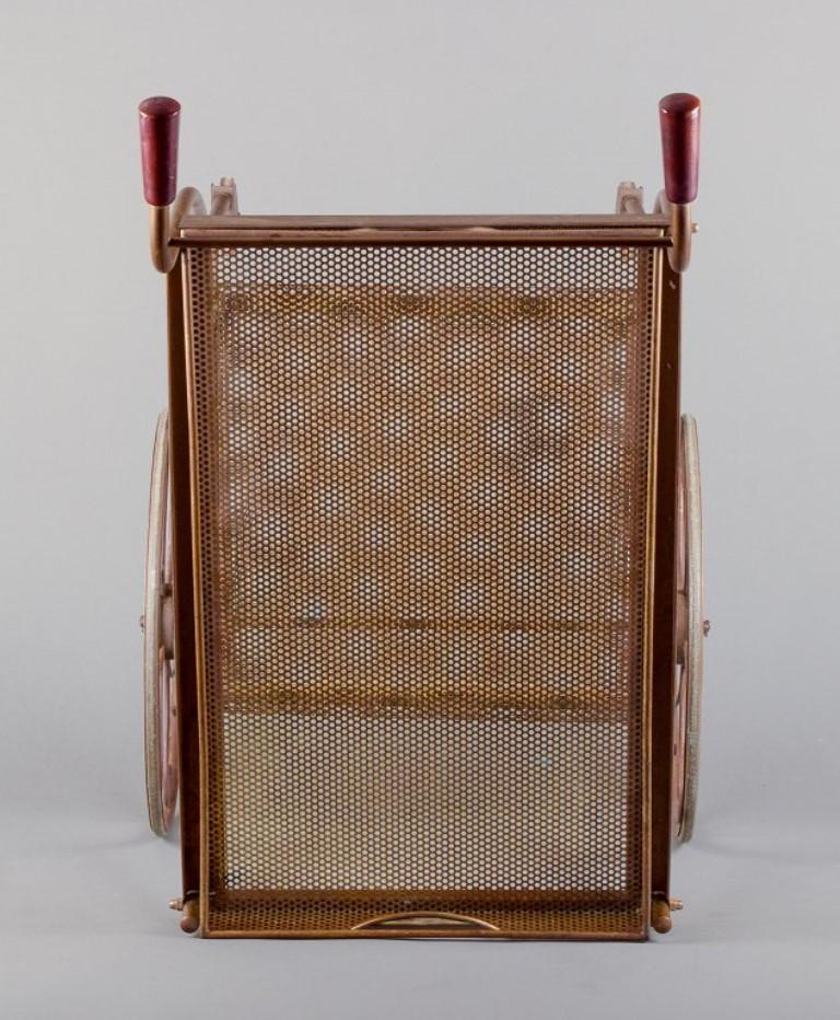 Brass Bar cart serving table by Josef Frank (1885-1967) for Svenskt Tenn, Sweden.  For Sale