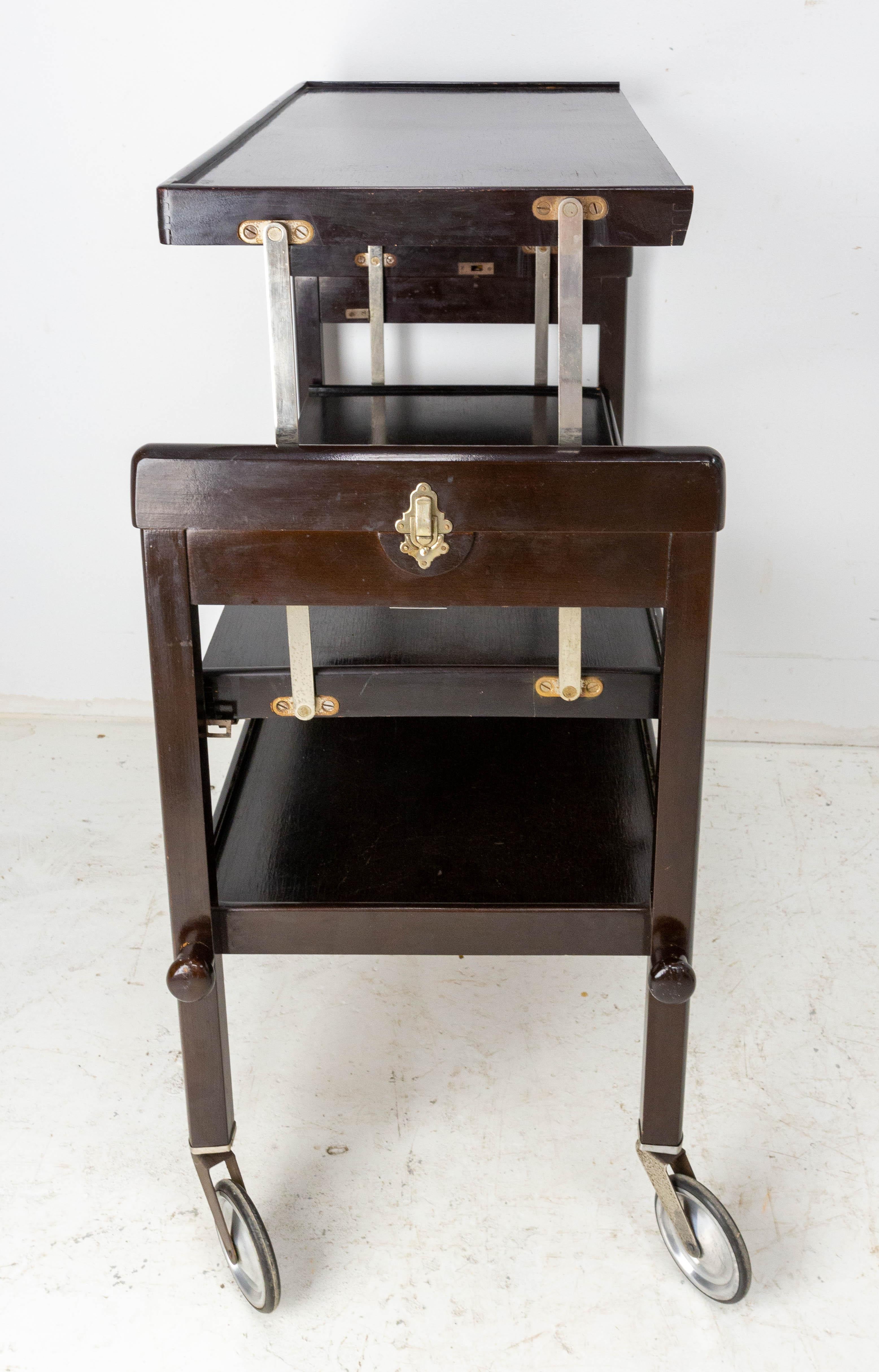 Bar Cart Table Trolley Removable into Dining Table Geisha, France, c. 1950 For Sale 1