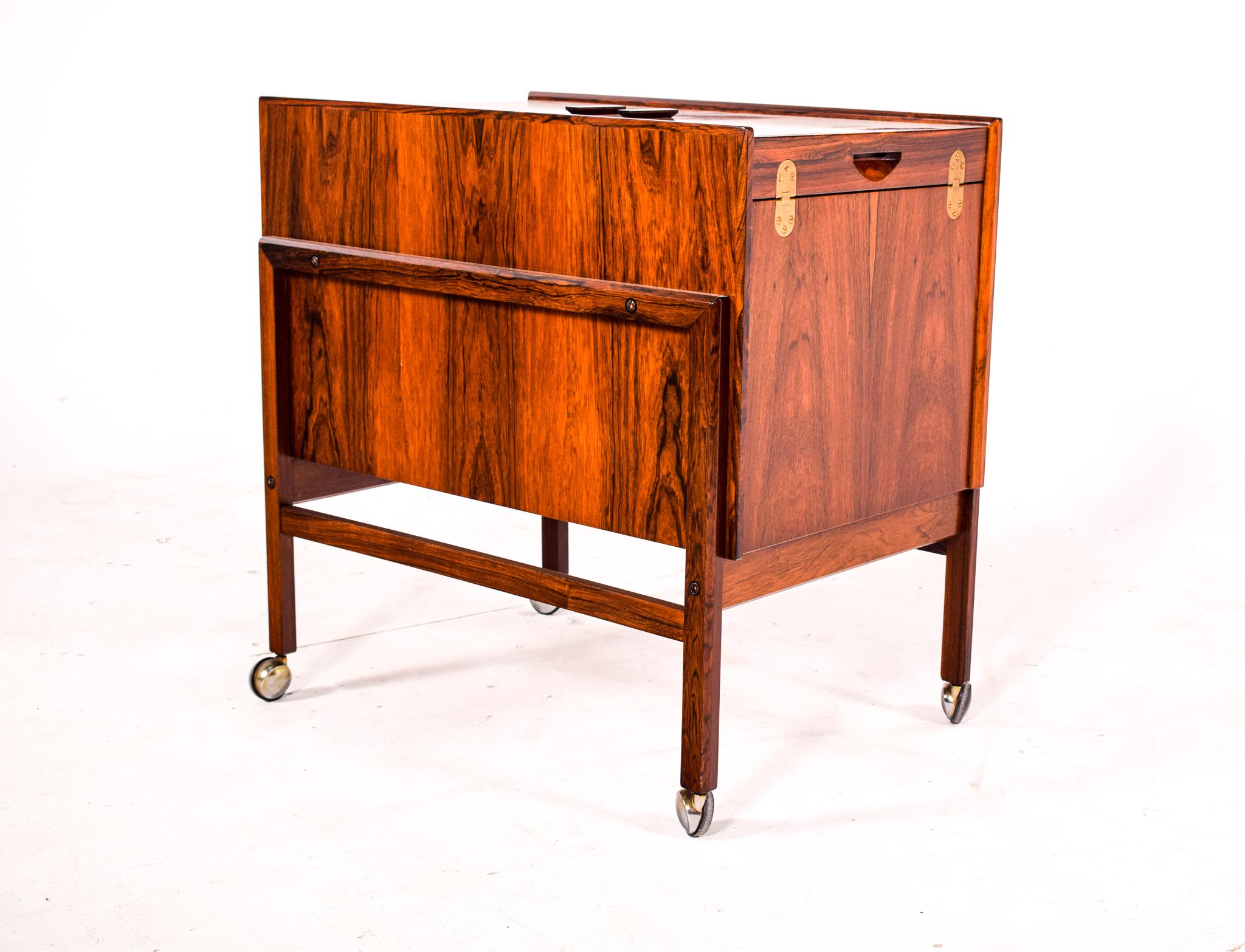 Mid-Century Modern Bar Cart Trolley by Andreas Hansen in Rosewood, 1960s