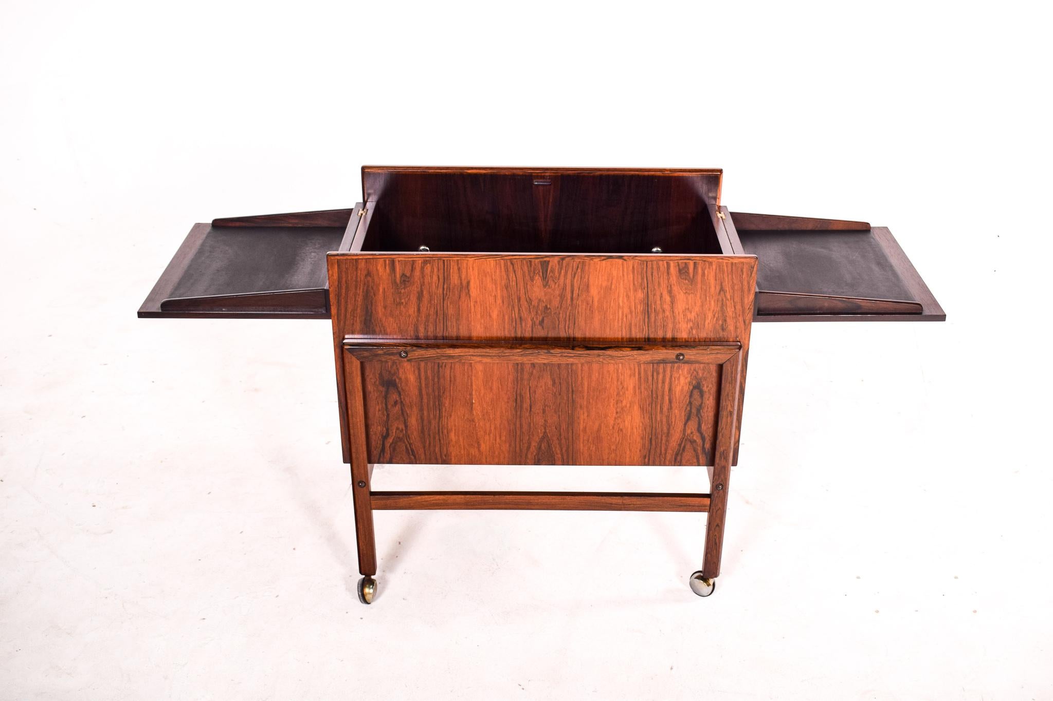 Bar Cart Trolley by Andreas Hansen in Rosewood, 1960s 1