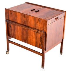 Bar Cart Trolley by Andreas Hansen in Rosewood, 1960s