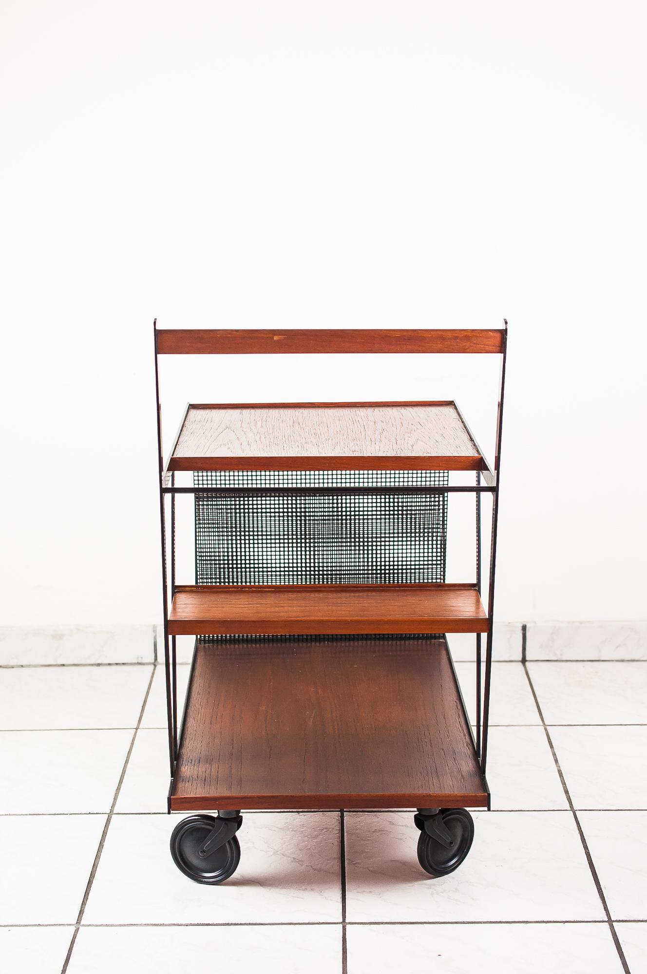Bar Cart Vienna circa 1950s with Punched Grid For Sale 1