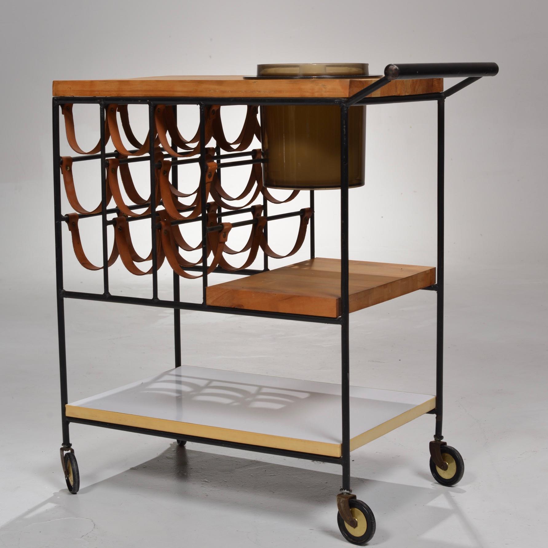 American Bar Cart with Wine Rack by Arthur Umanoff