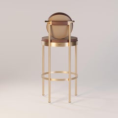 Stylish Bar Stool Featuring Water-Resistant Upholstery and Gold Frame