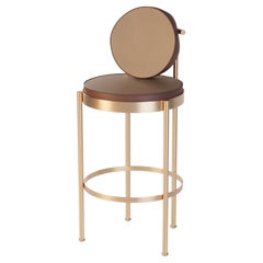Stylish Bar Stool Featuring Water-Resistant Upholstery and Gold Frame