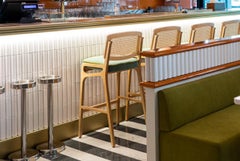 Bar Chair Karl in Black Structure and Paris Forest