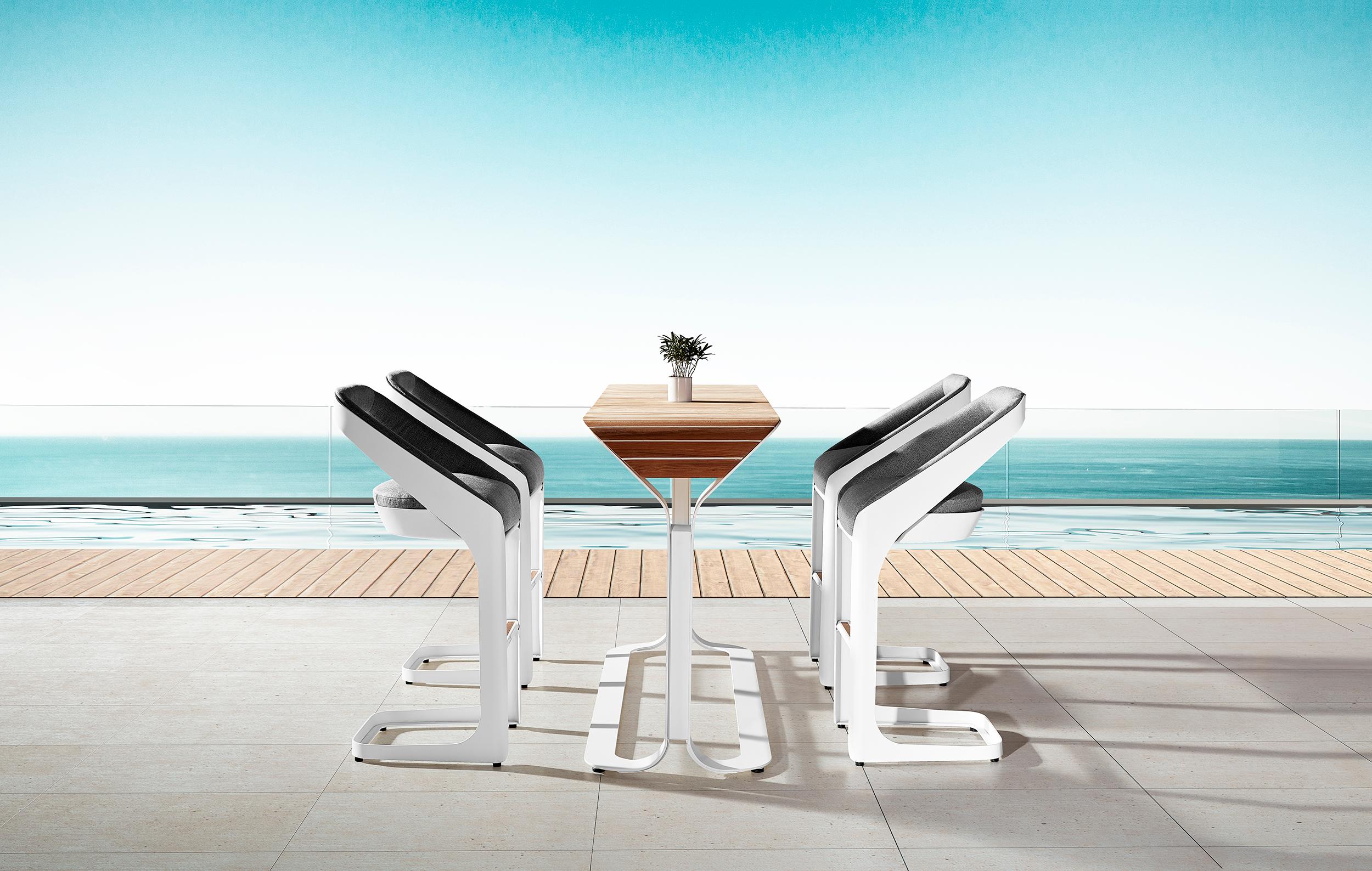 Aluminium Chaise de bar Onda collection Higold en vente