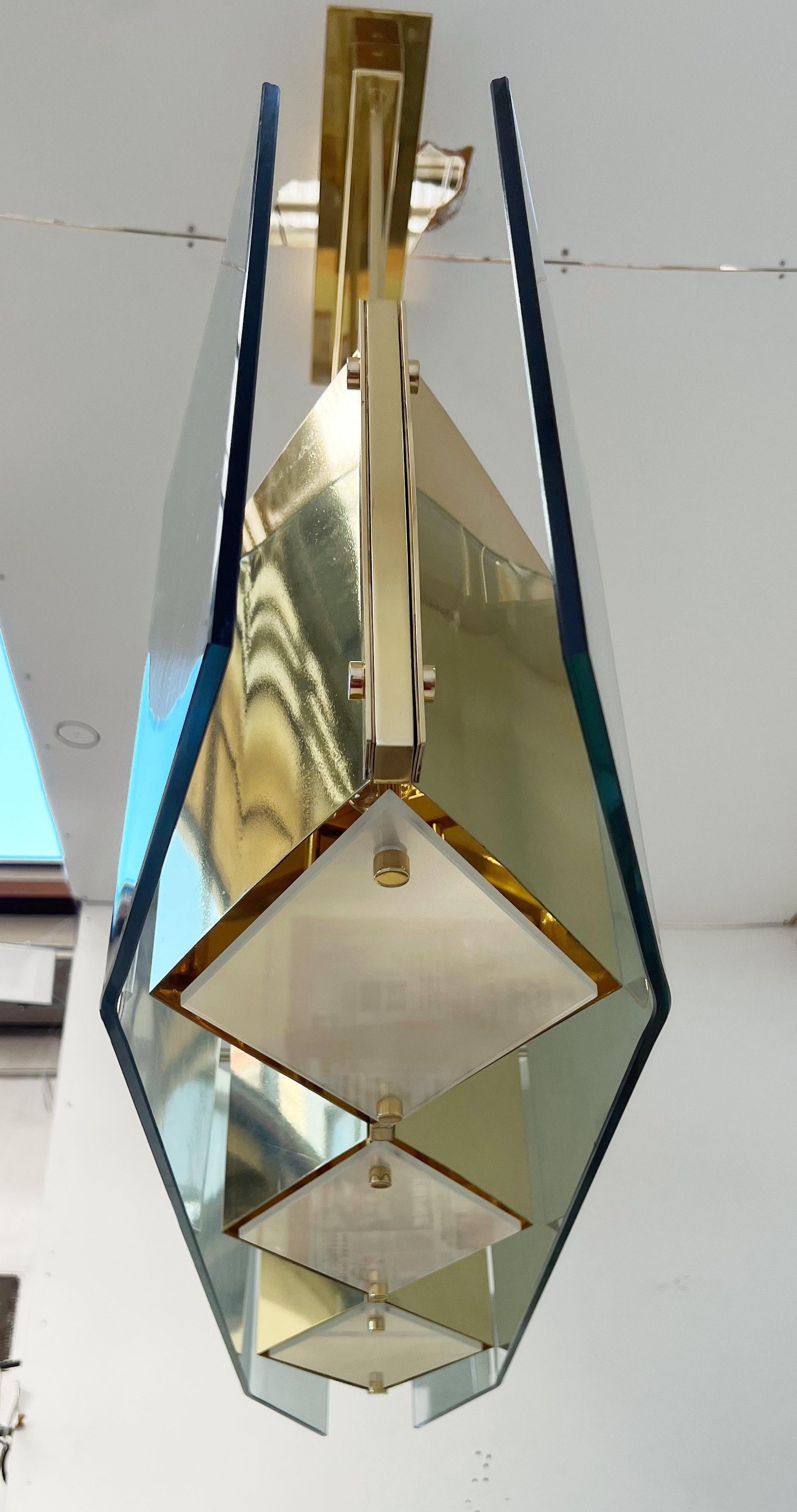 Brass Bar Chandelier by Fabio Ltd For Sale