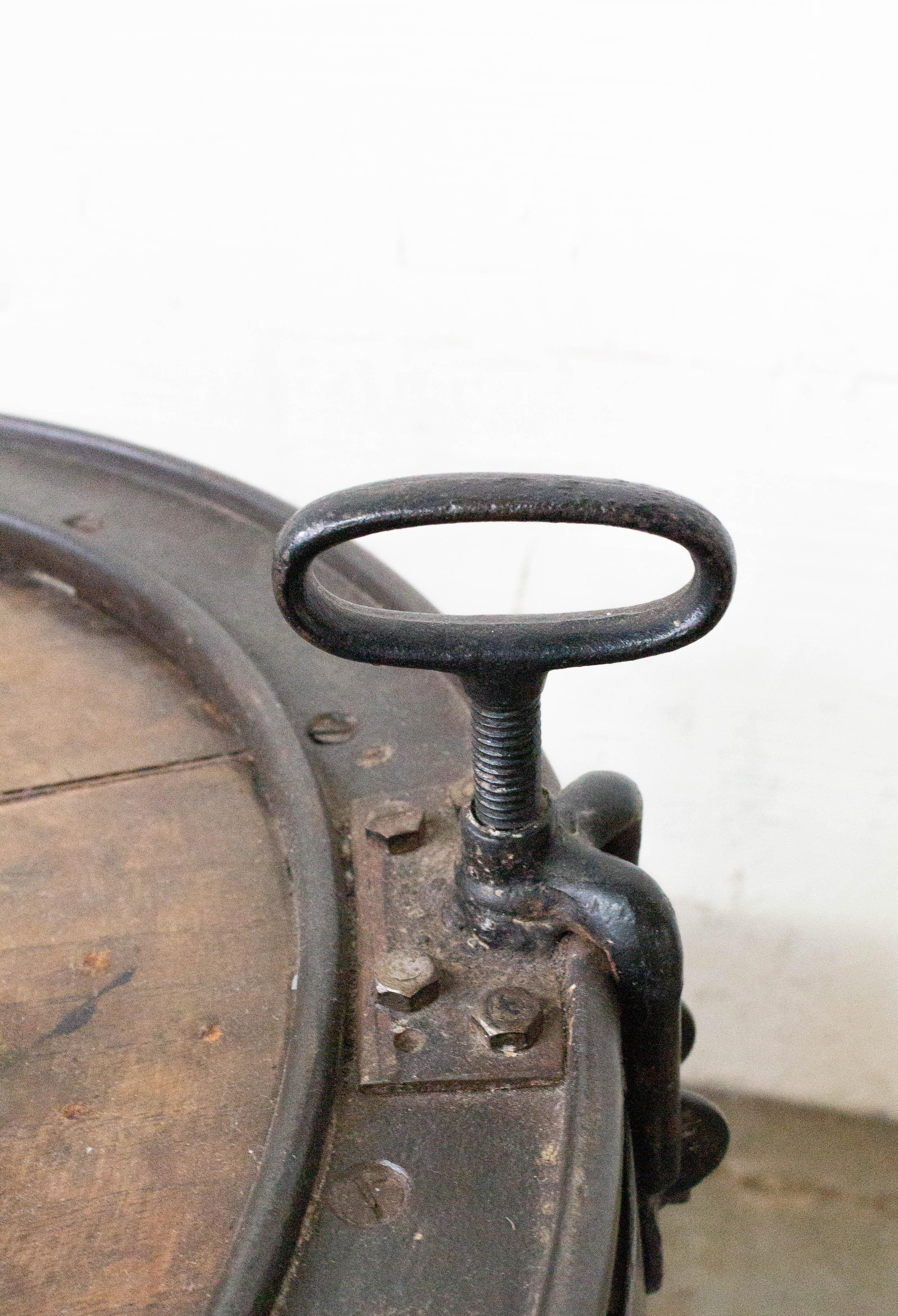 Bar Cocktail Cabinet Barrel, Oak and Wrought Iron, France, 19th Century 6