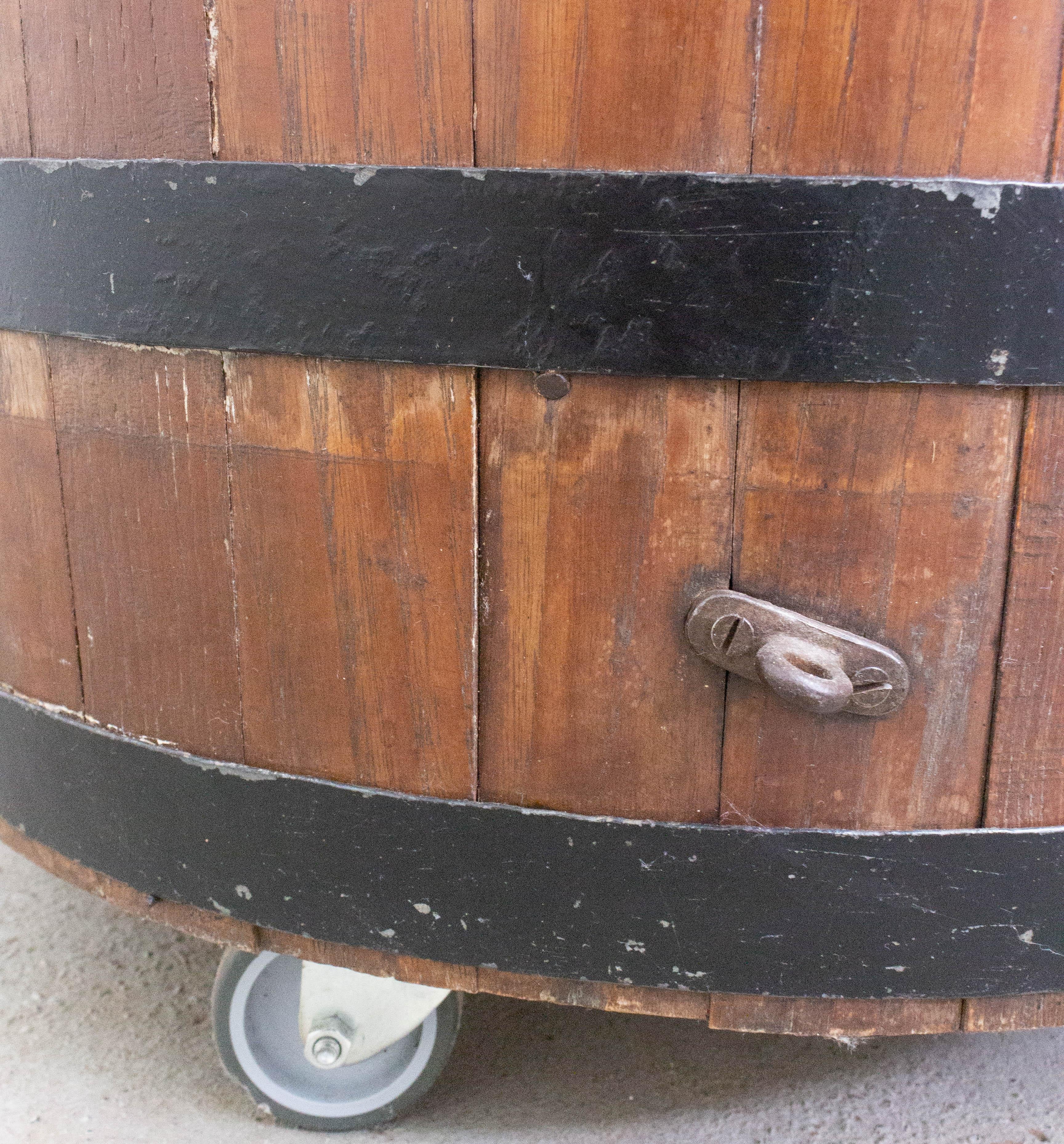 Bar Cocktail Cabinet Barrel, Oak and Wrought Iron, France, 19th Century 7