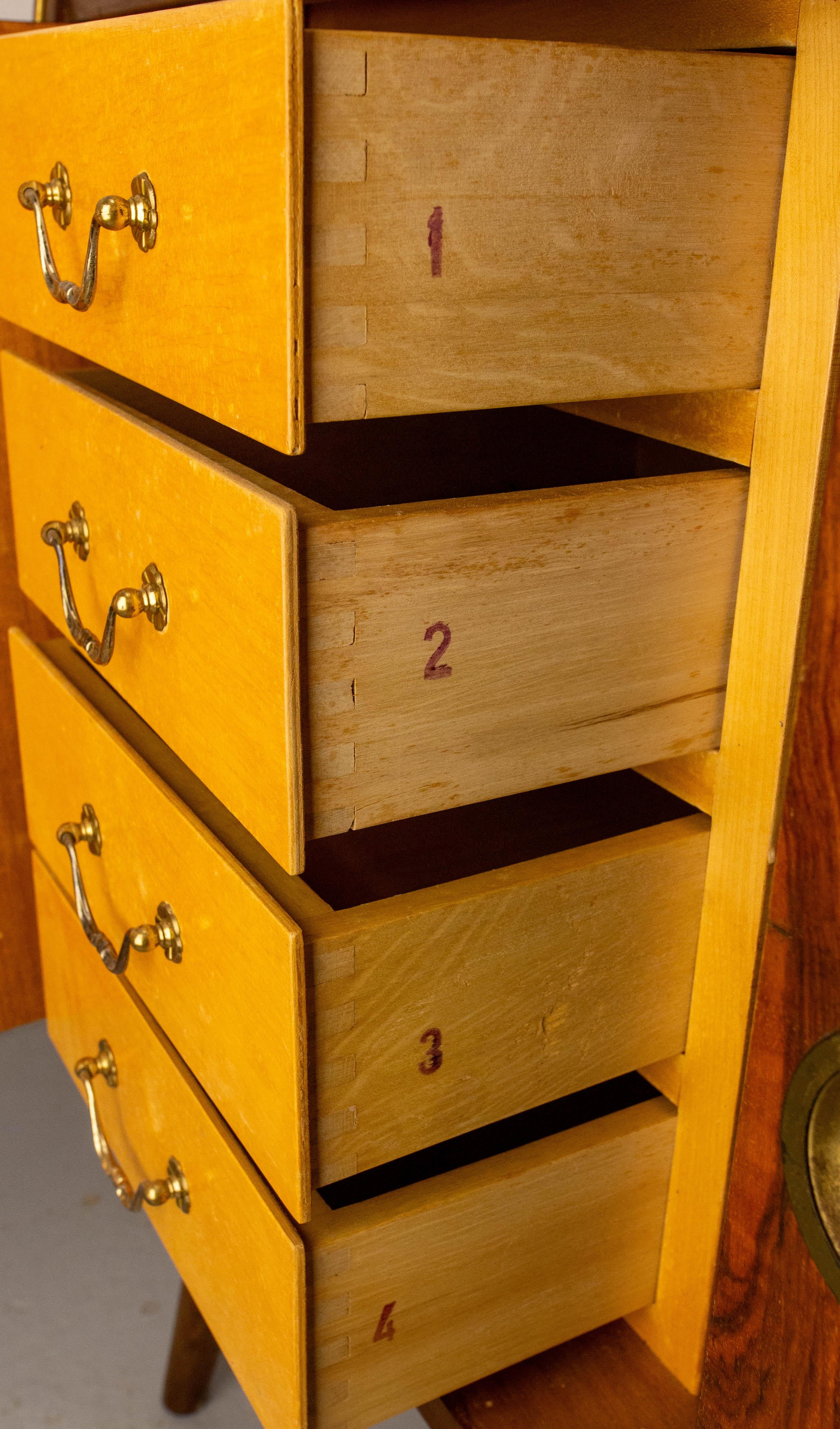 Bar Cocktail Cabinet, Walnut & Marble France, 20th Mid-Century For Sale 8
