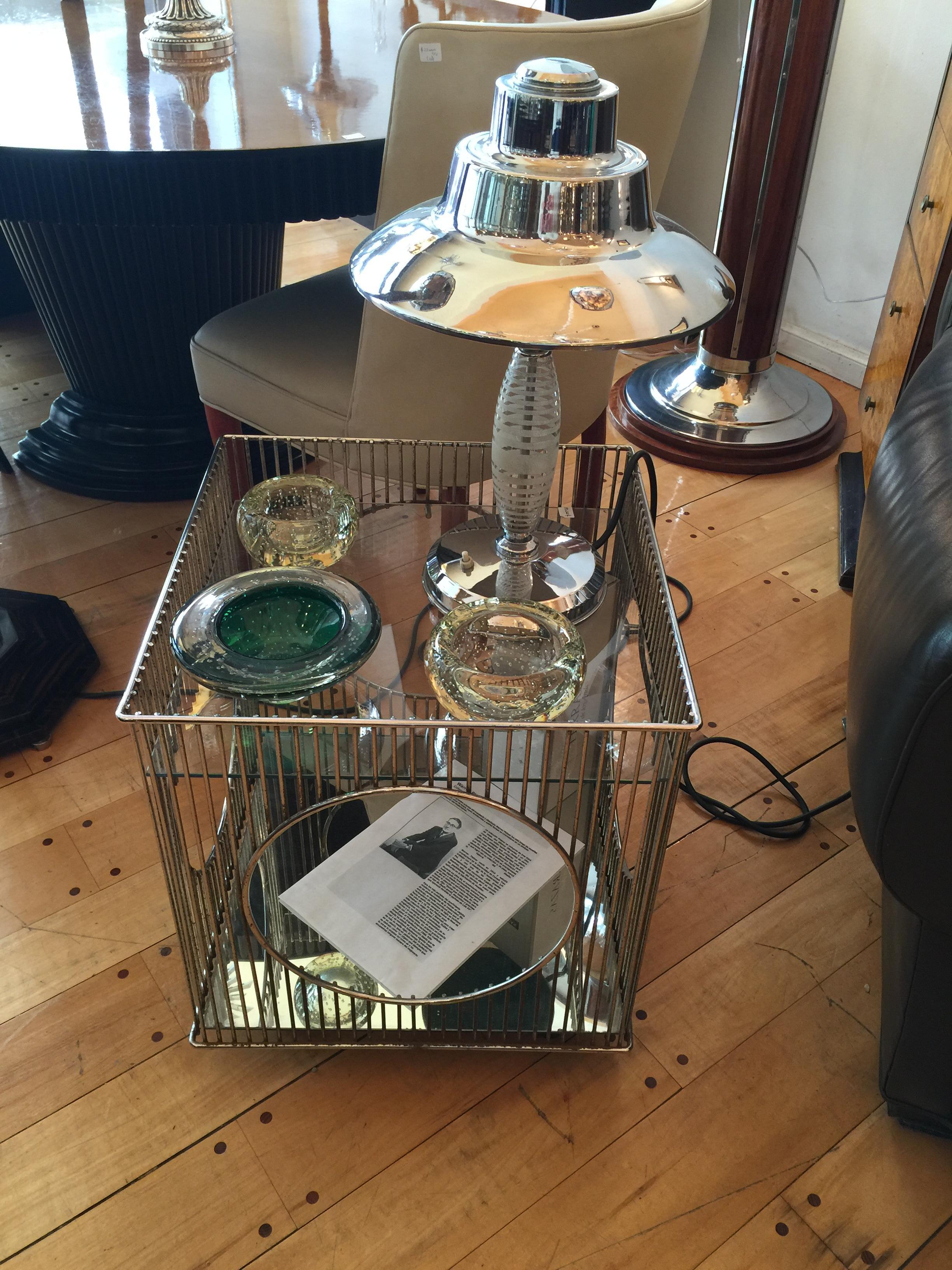 Bar cookie box in chrome and glass , 1950, American For Sale 2