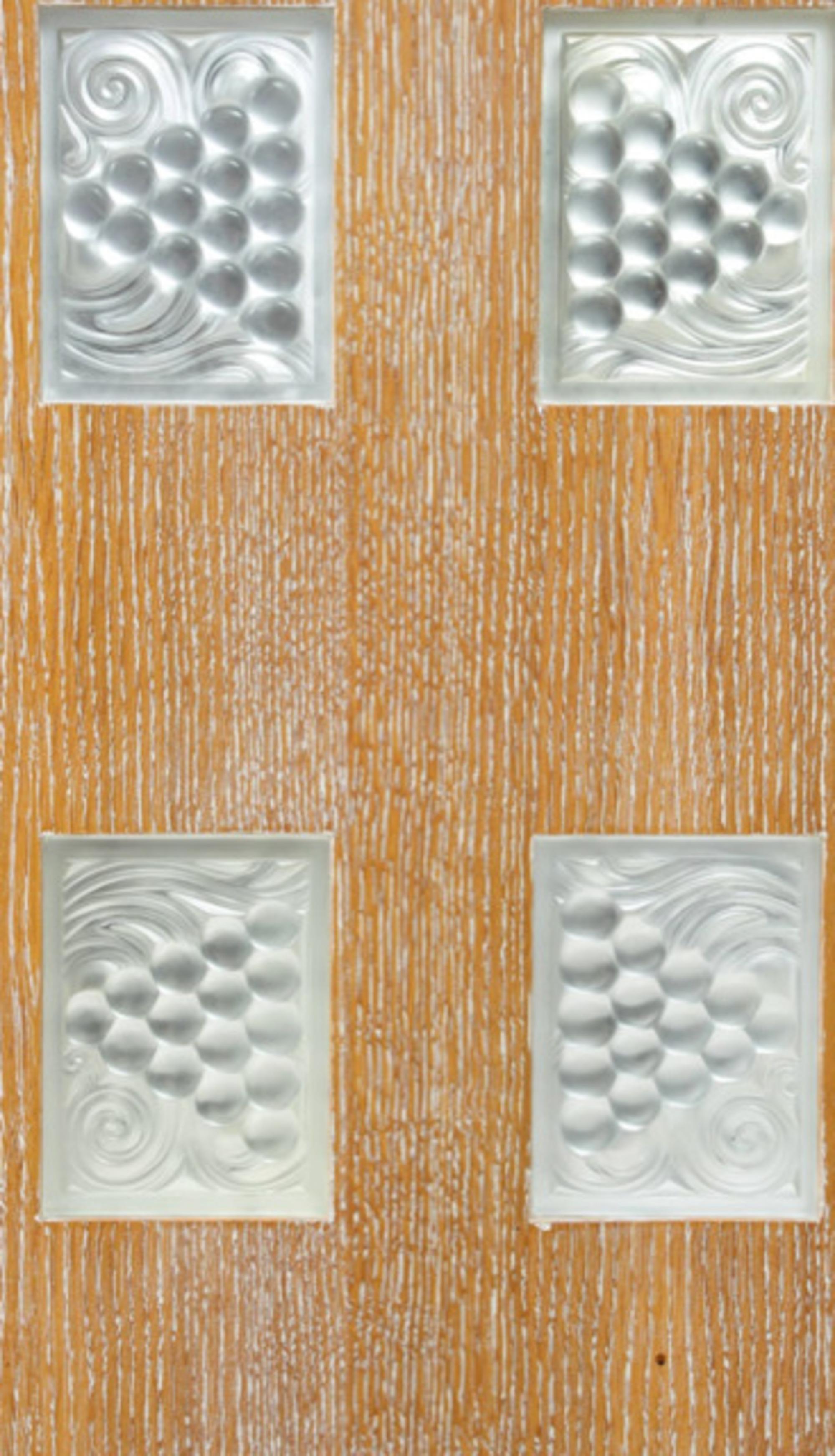 Oak Bar d 'appartement made of LALIQUE decorative panels and ceruse oak