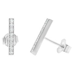 Bar-Diamant-Ohrringe mit Milgrain 14K Weiß-, Gelb- und Roségold