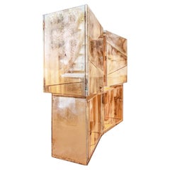 Bar drink butterfly cabinet art Silver Glass modern contemporary brass