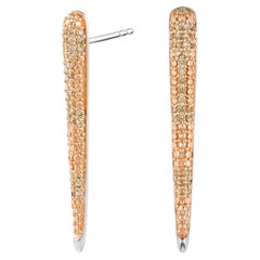 Bar Drop Earring with Brown Diamonds Set in Rose Gold and Sterling Silver