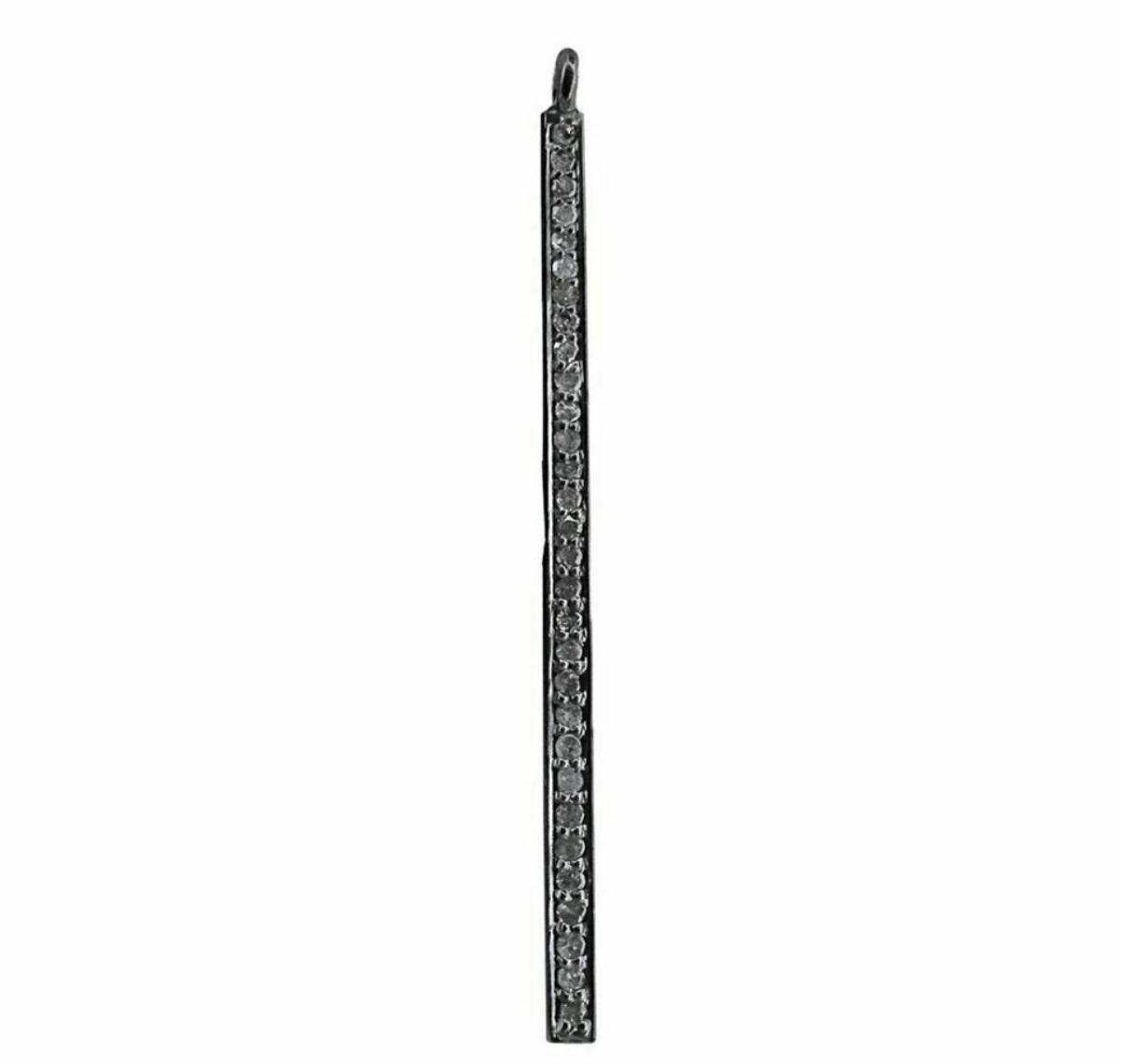 Orecchini a barretta Pave Diamond 925 Orecchini a bastoncino in argento per donne Bellissimo regalo. in vendita 2