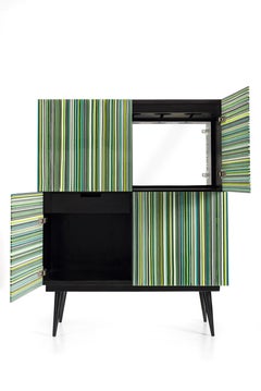 Bar Green Hues Multi-Color Barcode Glass Doors by Orfeo Quagliata