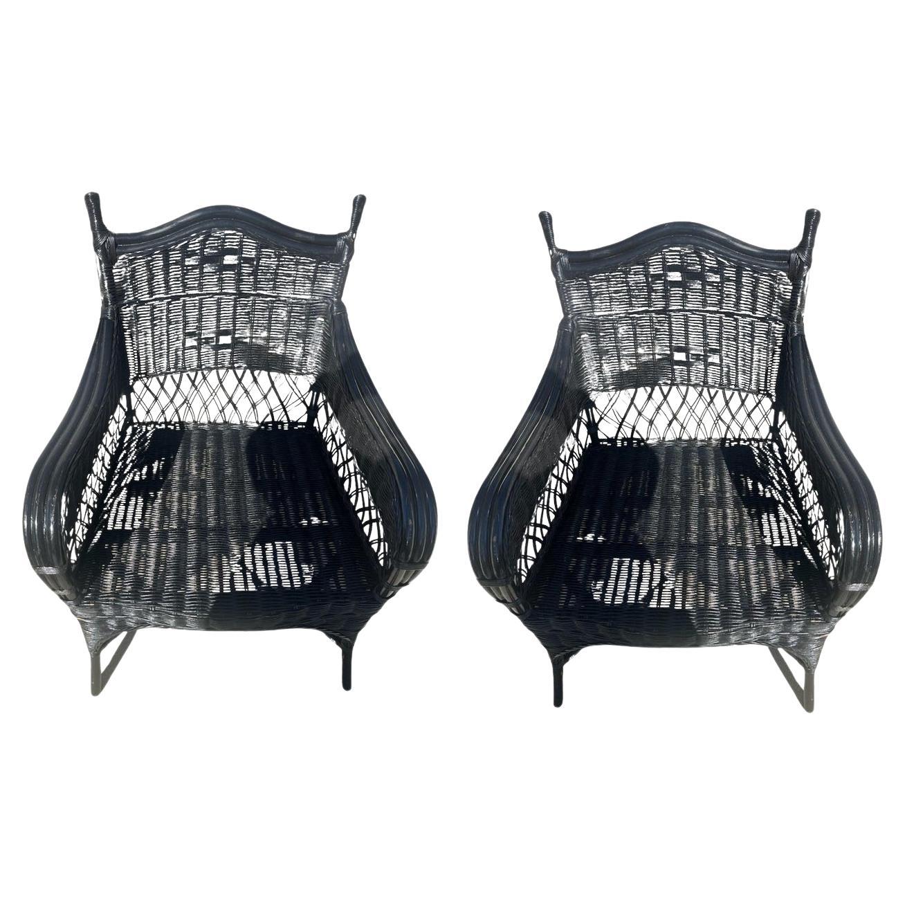 Bar Harbor Style Wicker Chairs Pair For Sale At 1stDibs bar-harbor-style-wicker-chairs-pair-for-sale-at-1stdibs