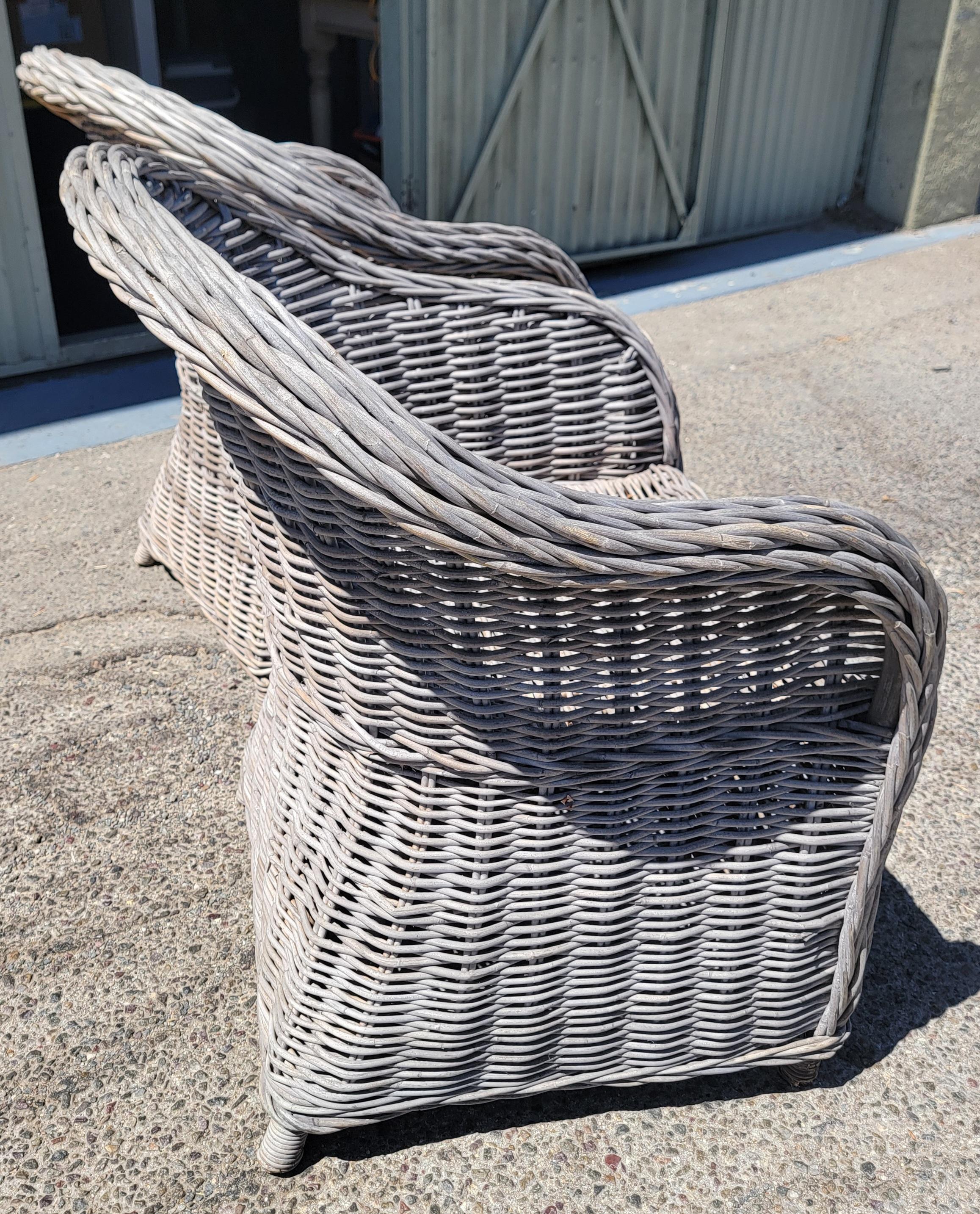 Adirondack Bar Harbor Style Wicker Chairs-Pair For Sale