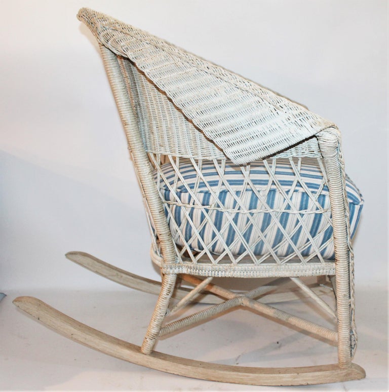 Bar Harbor Vintage Wicker Rocking Chair at 1stDibs