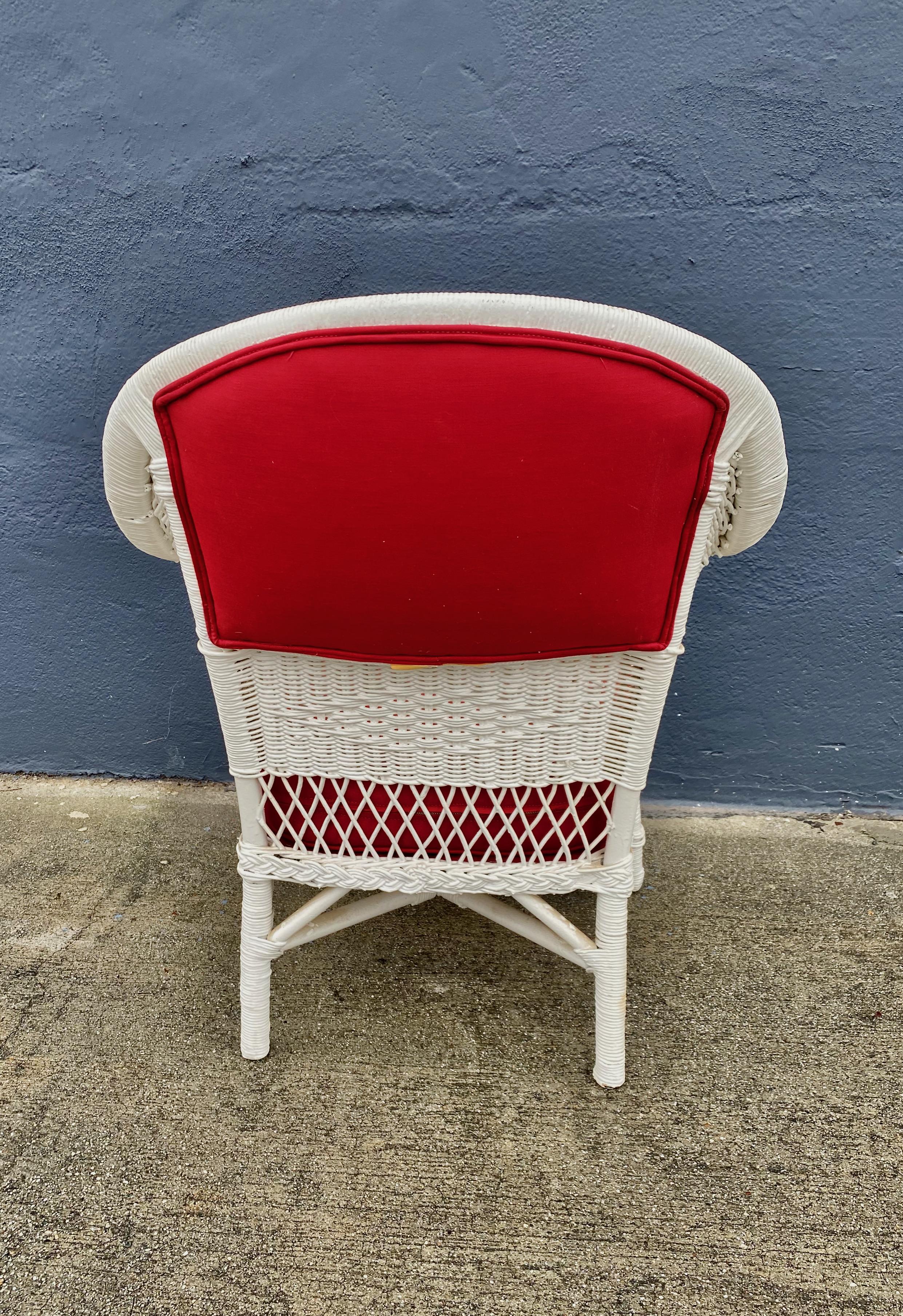 Organic Modern Bar Harbor Wicker Arm Chair For Sale