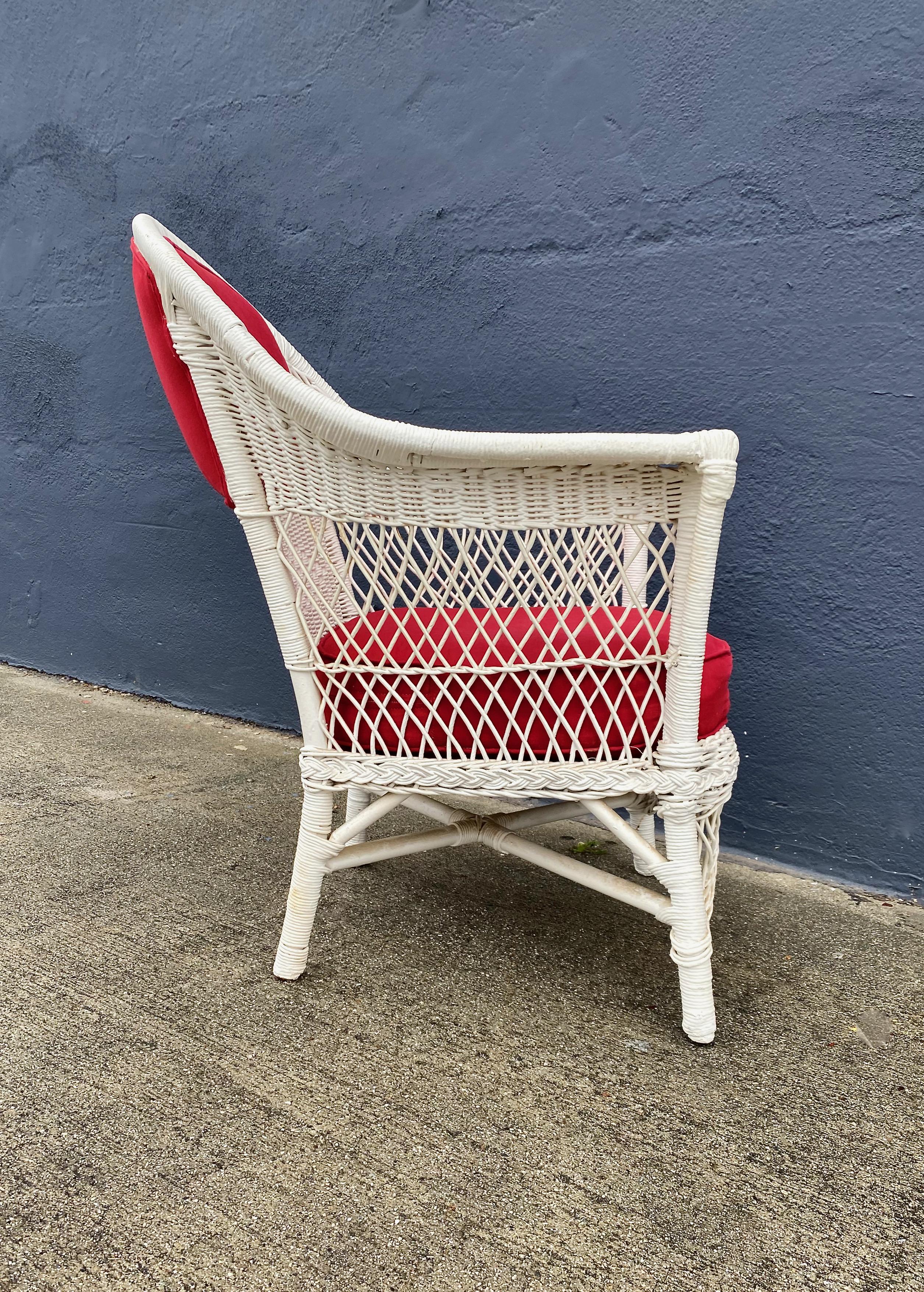 American Bar Harbor Wicker Arm Chair For Sale