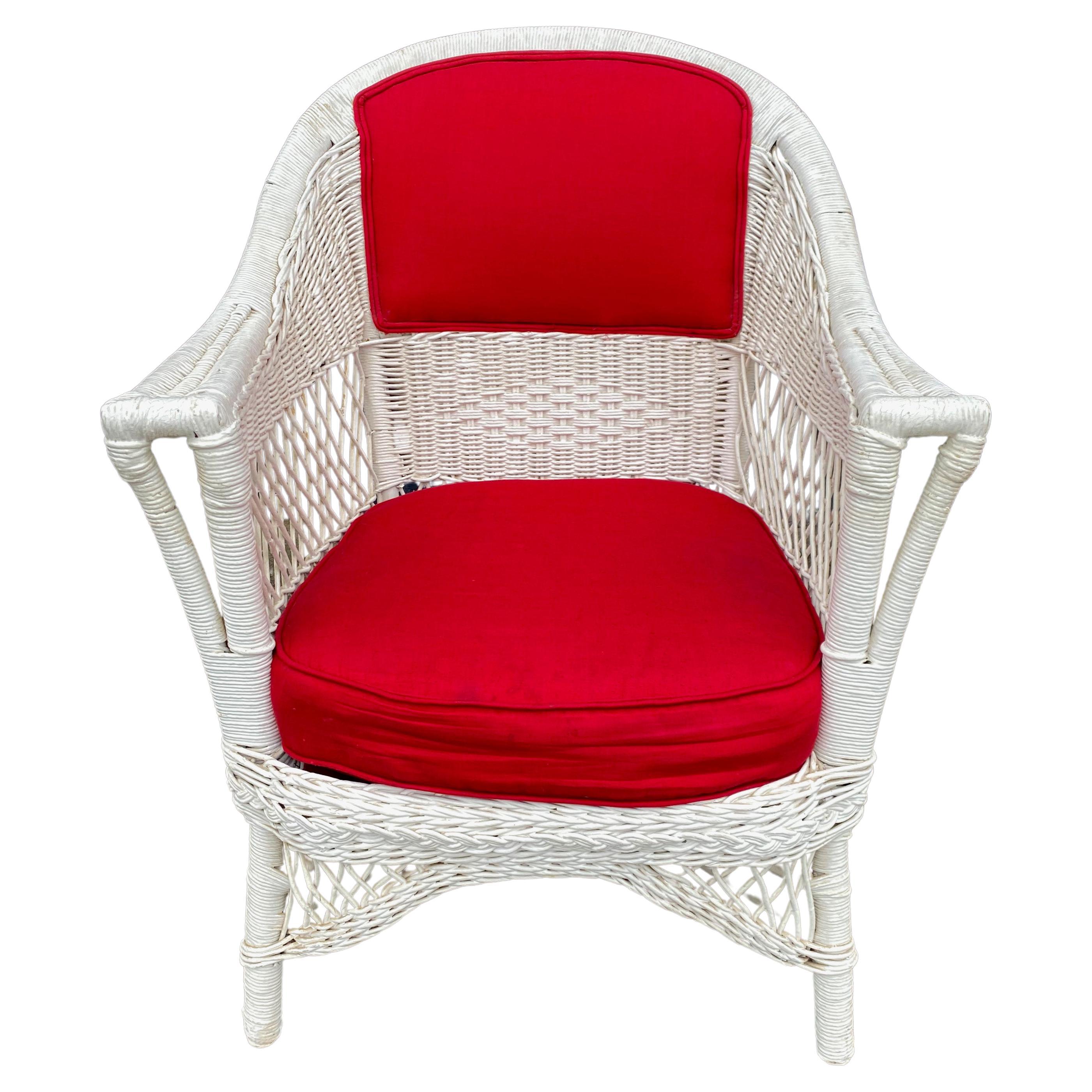 Bar Harbor Wicker Arm Chair For Sale